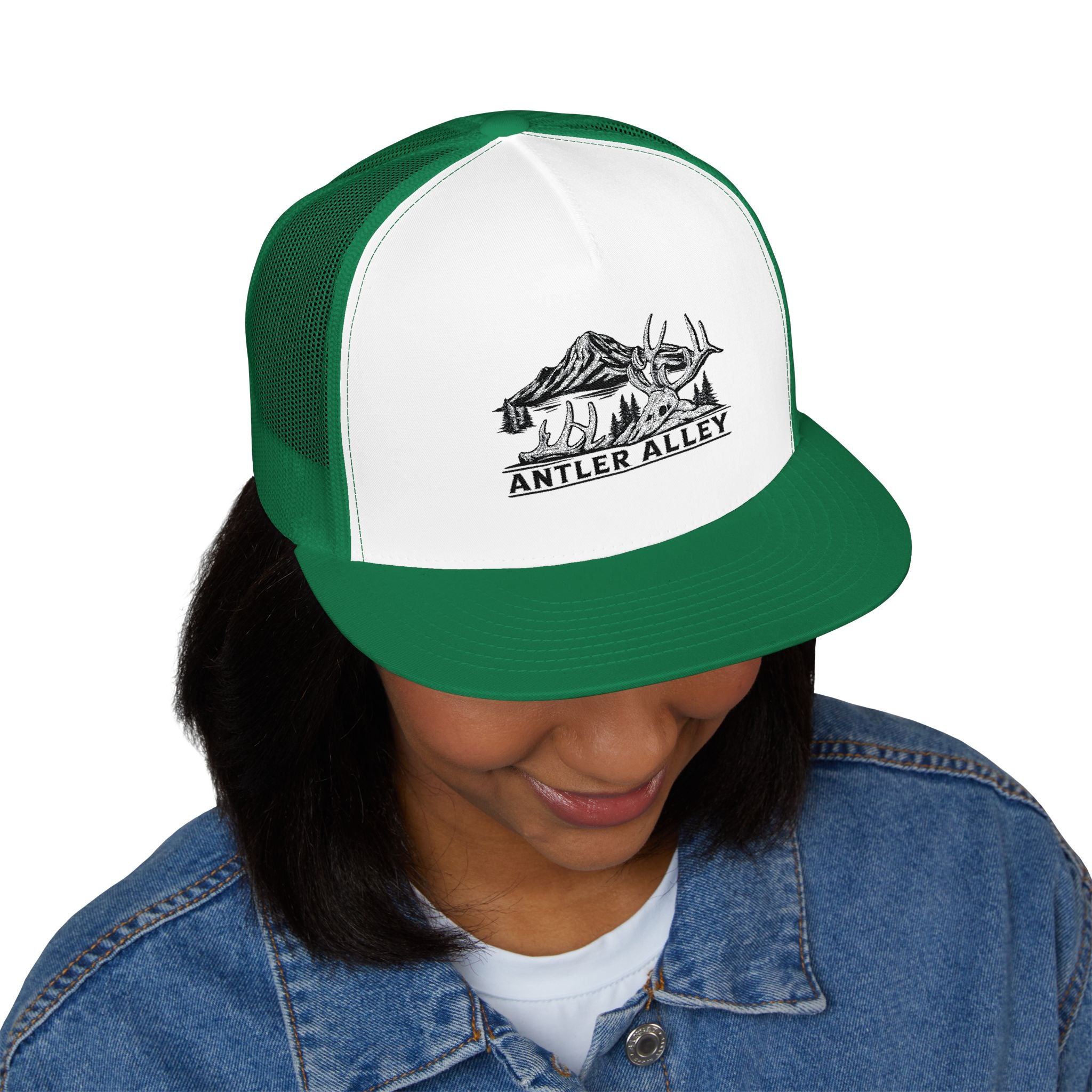 Mountains Embroidered Trucker Cap | Outdoor Hiking Patch