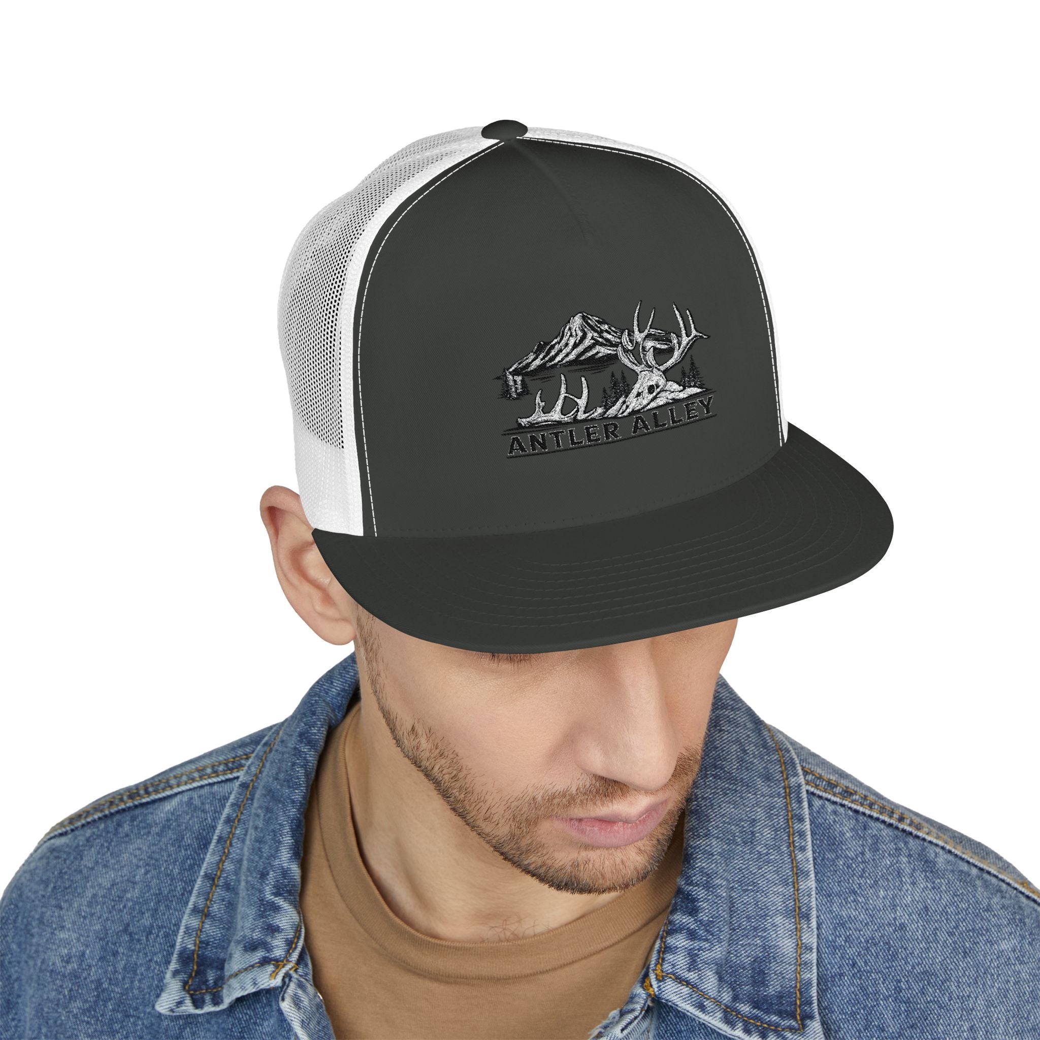 Mountains Embroidered Trucker Cap | Outdoor Hiking Patch