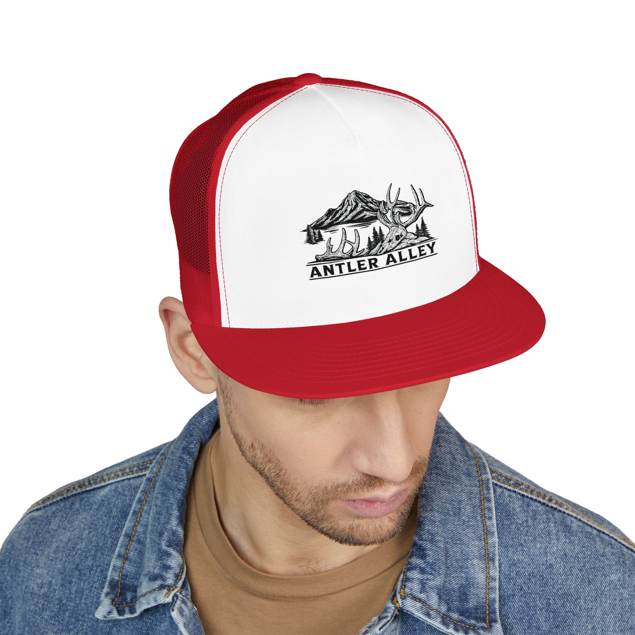 Mountains Embroidered Trucker Cap | Outdoor Hiking Patch