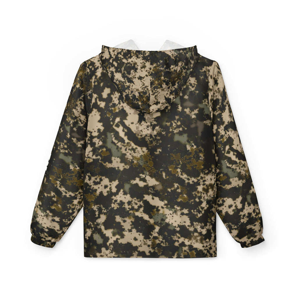 Camo Windbreaker Jacket — All-Over Print Lightweight Hooded Shell