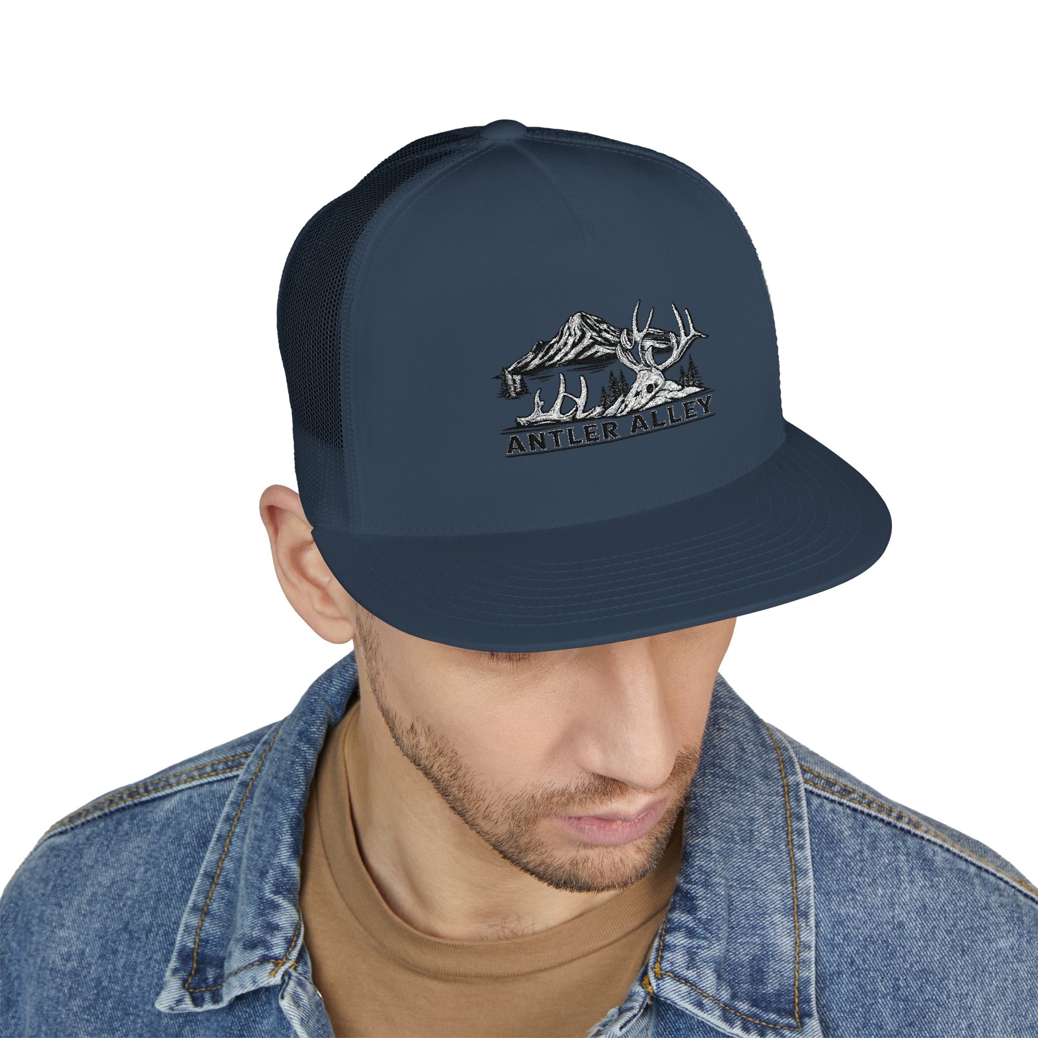 Mountains Embroidered Trucker Cap | Outdoor Hiking Patch
