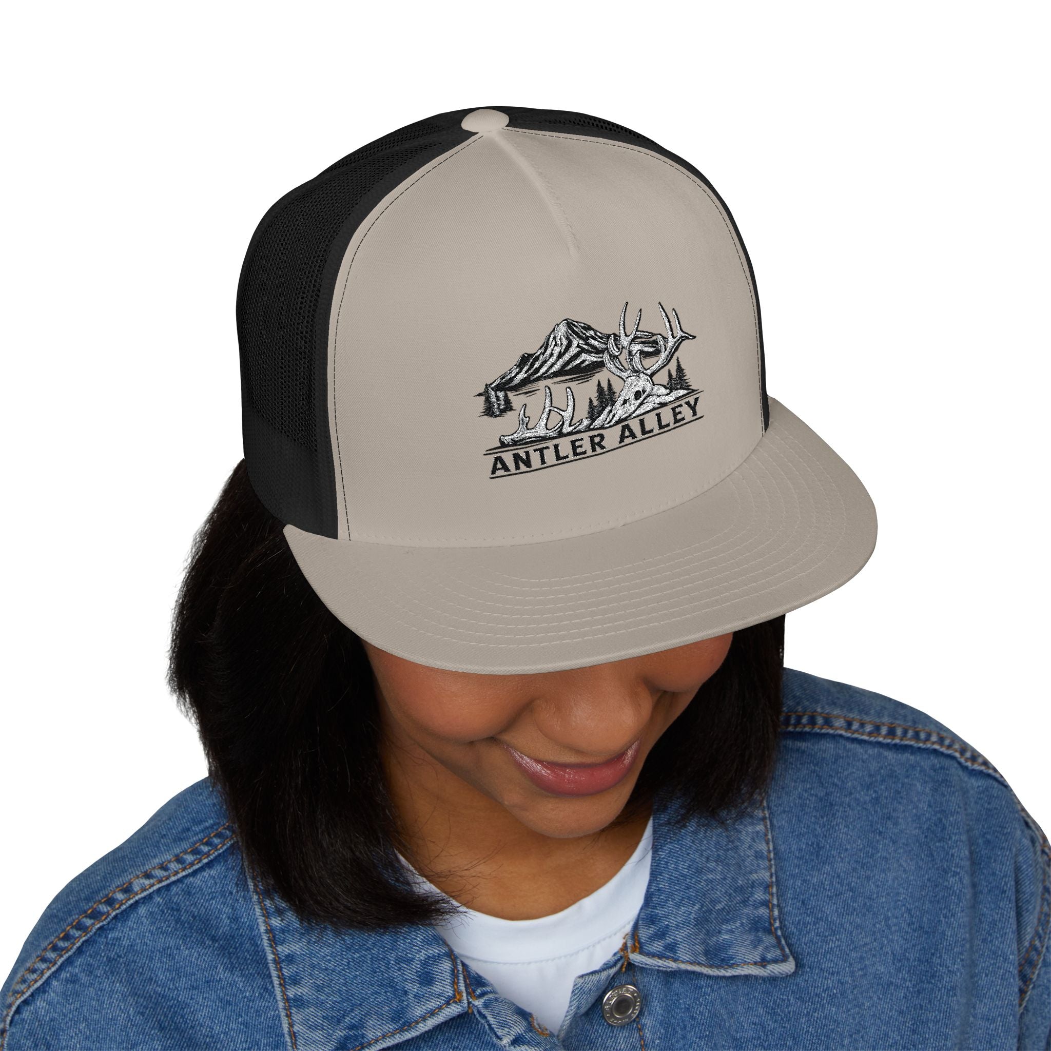 Mountains Embroidered Trucker Cap | Outdoor Hiking Patch