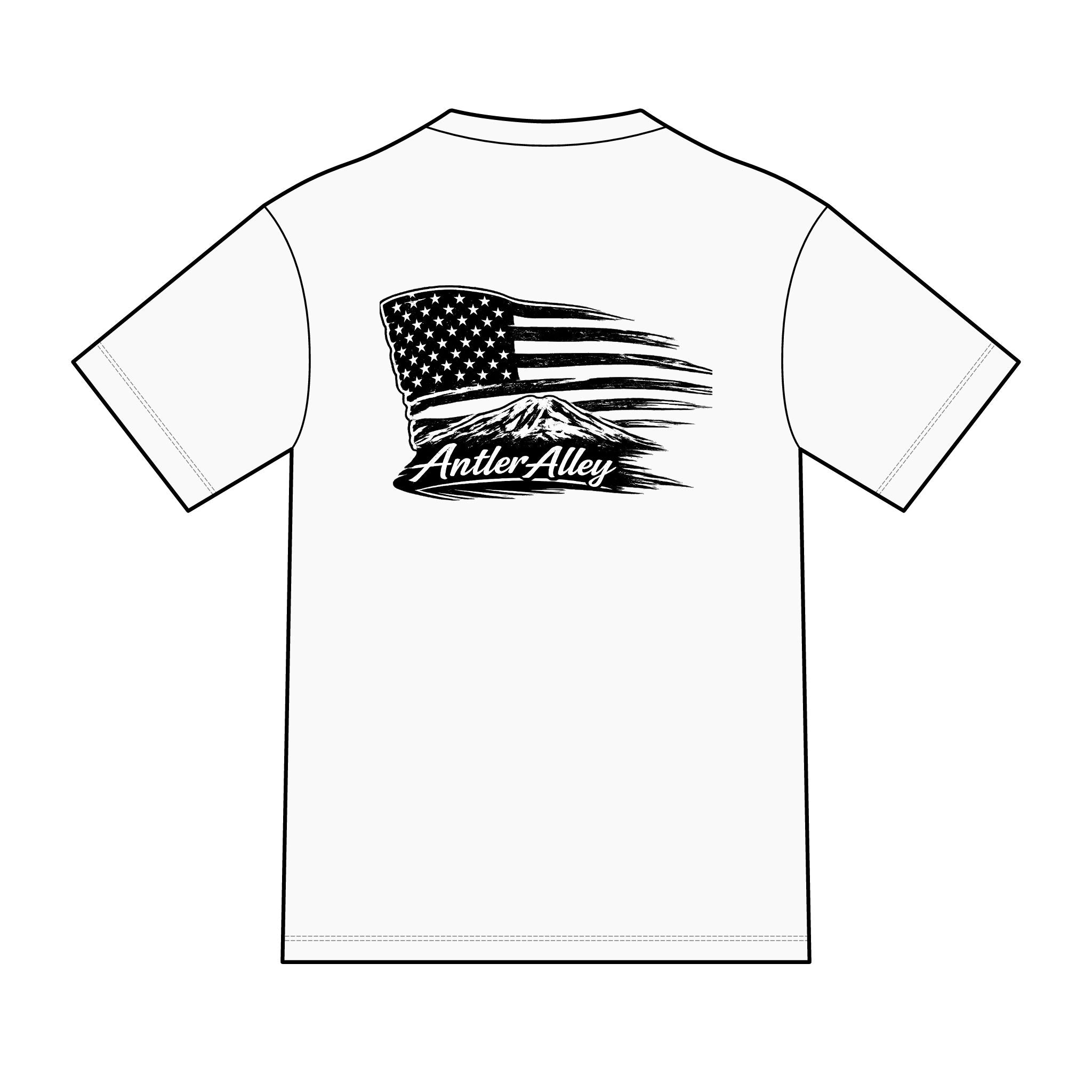 Antler Alley American Flag Tee - Men's Hunting Graphic T-Shirt