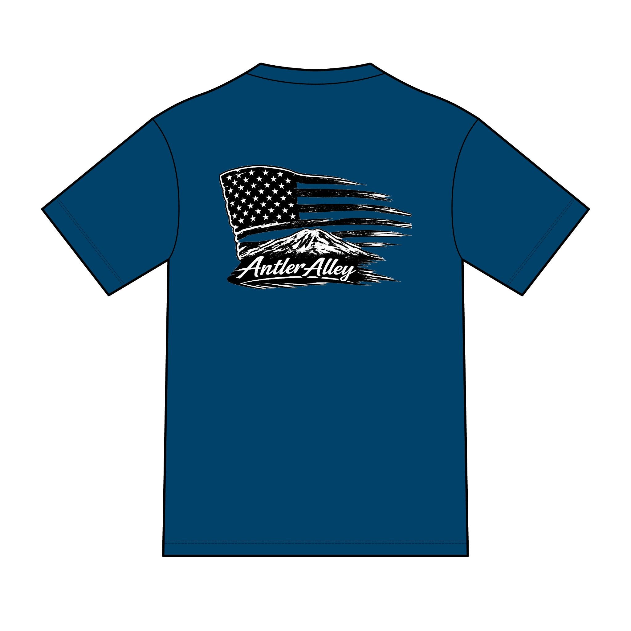 Antler Alley American Flag Tee - Men's Hunting Graphic T-Shirt
