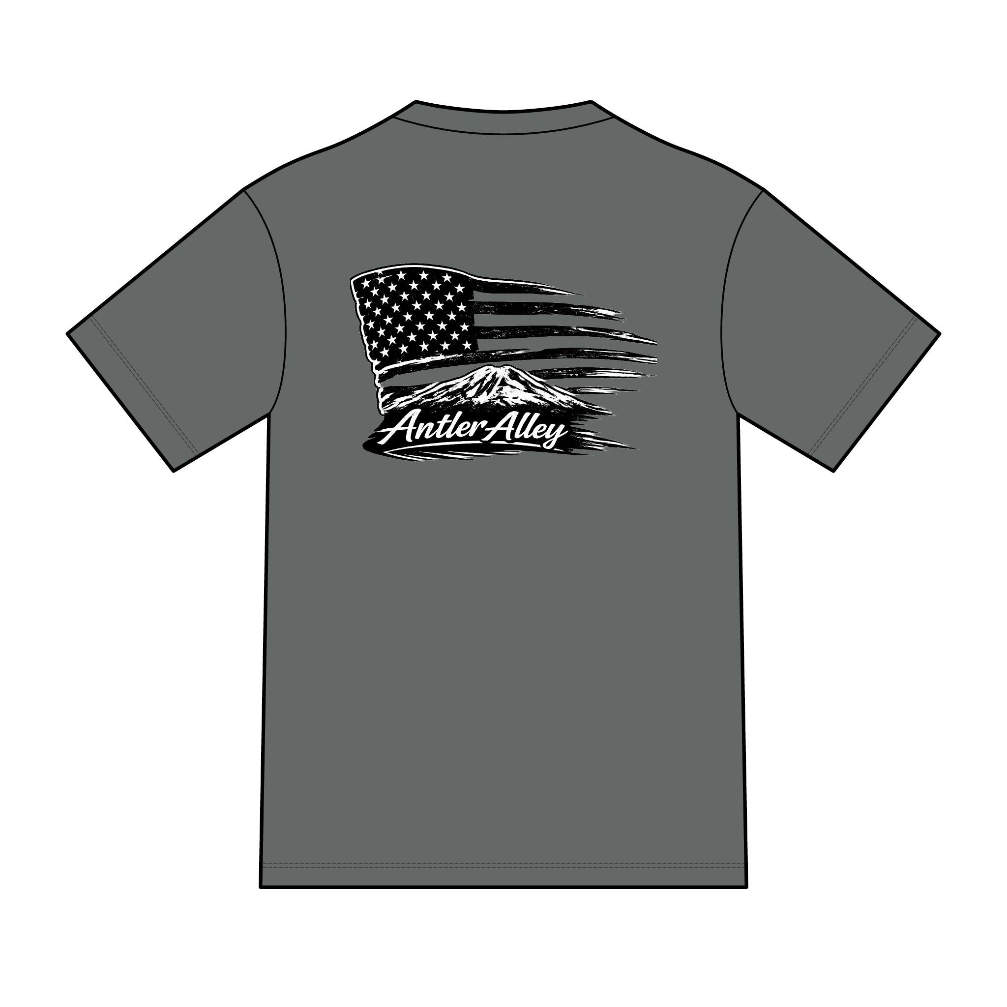 Antler Alley American Flag Tee - Men's Hunting Graphic T-Shirt
