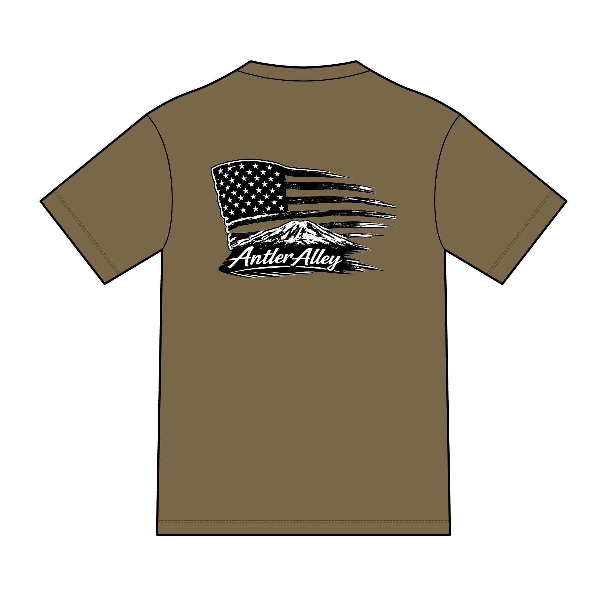 Antler Alley American Flag Tee - Men's Hunting Graphic T-Shirt