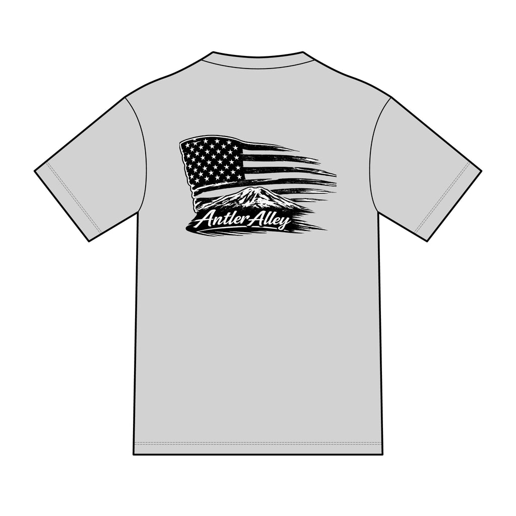 Antler Alley American Flag Tee - Men's Hunting Graphic T-Shirt