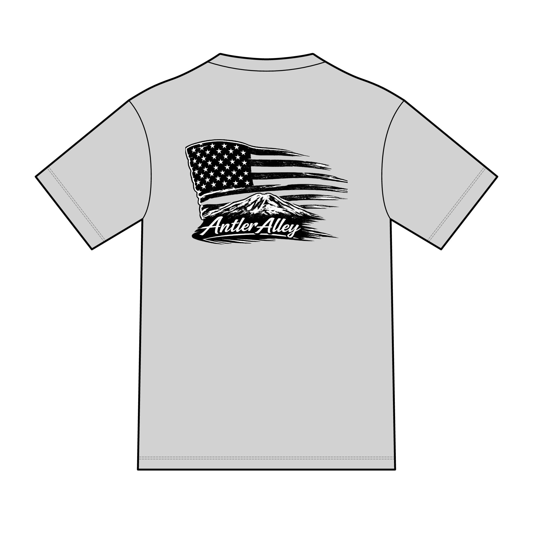 Antler Alley American Flag Tee - Men's Hunting Graphic T-Shirt