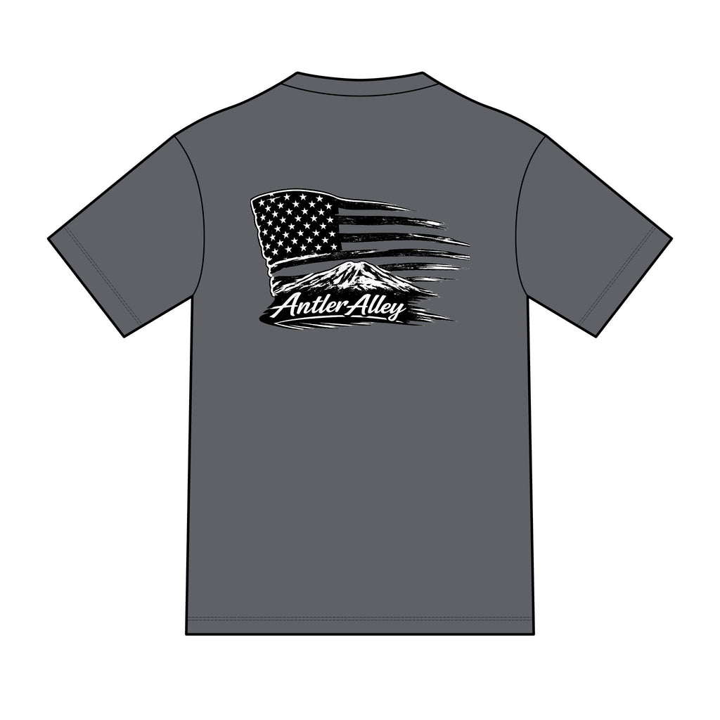 Antler Alley American Flag Tee - Men's Hunting Graphic T-Shirt