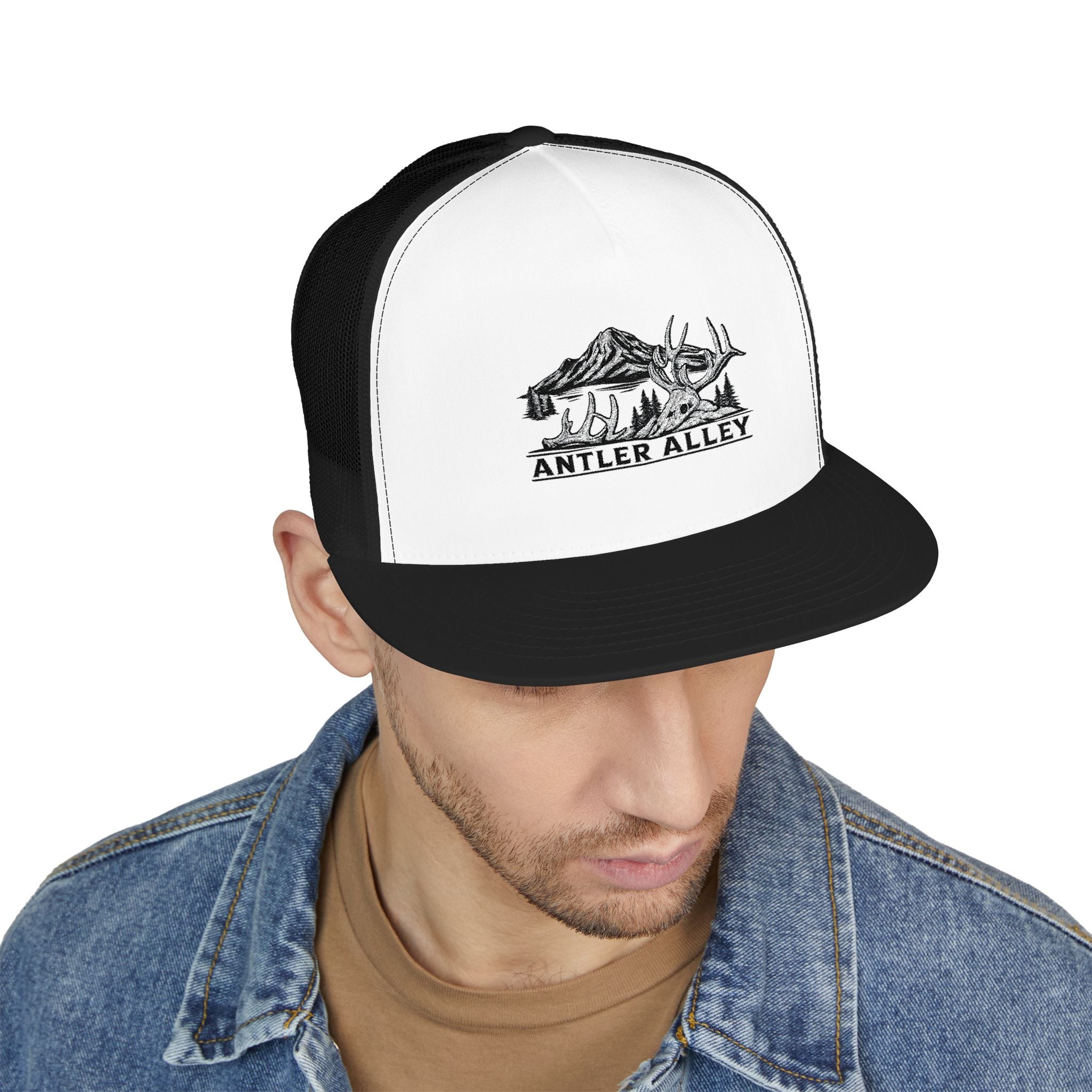 Mountains Embroidered Trucker Cap | Outdoor Hiking Patch