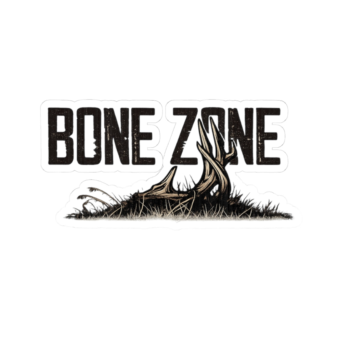 Bone Zone Sticker — Hunting Antler Graphic Kiss-Cut Sticker