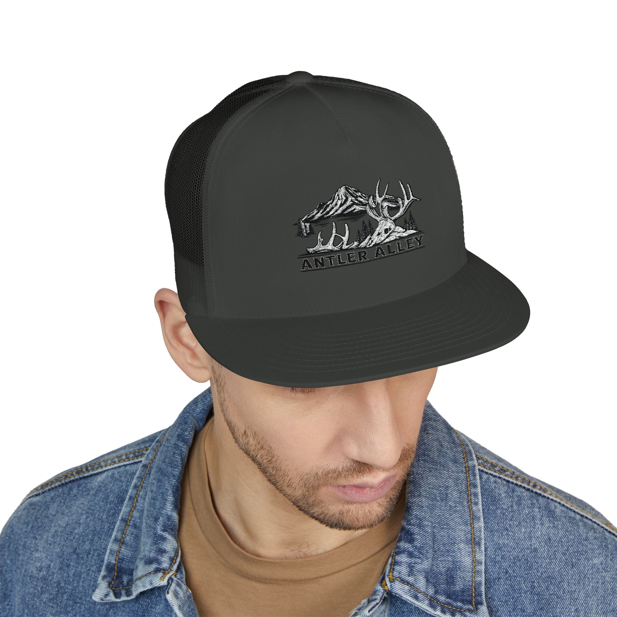 Mountains Embroidered Trucker Cap | Outdoor Hiking Patch