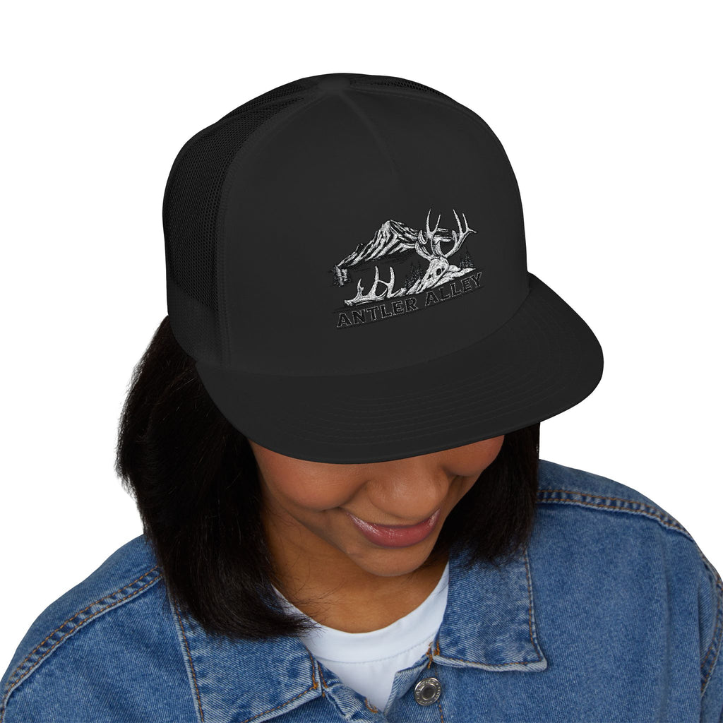 Mountains Embroidered Trucker Cap | Outdoor Hiking Patch