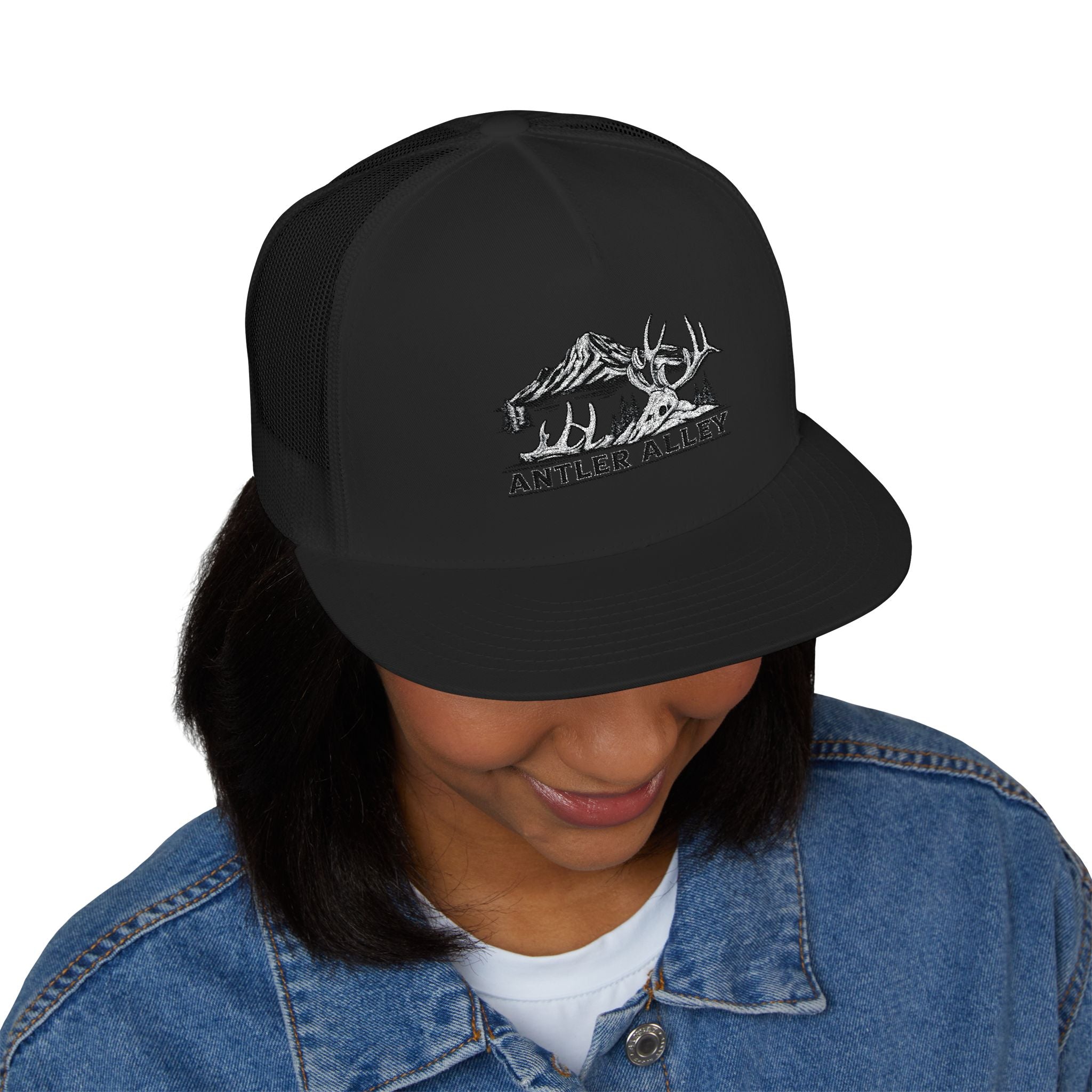 Mountains Embroidered Trucker Cap | Outdoor Hiking Patch
