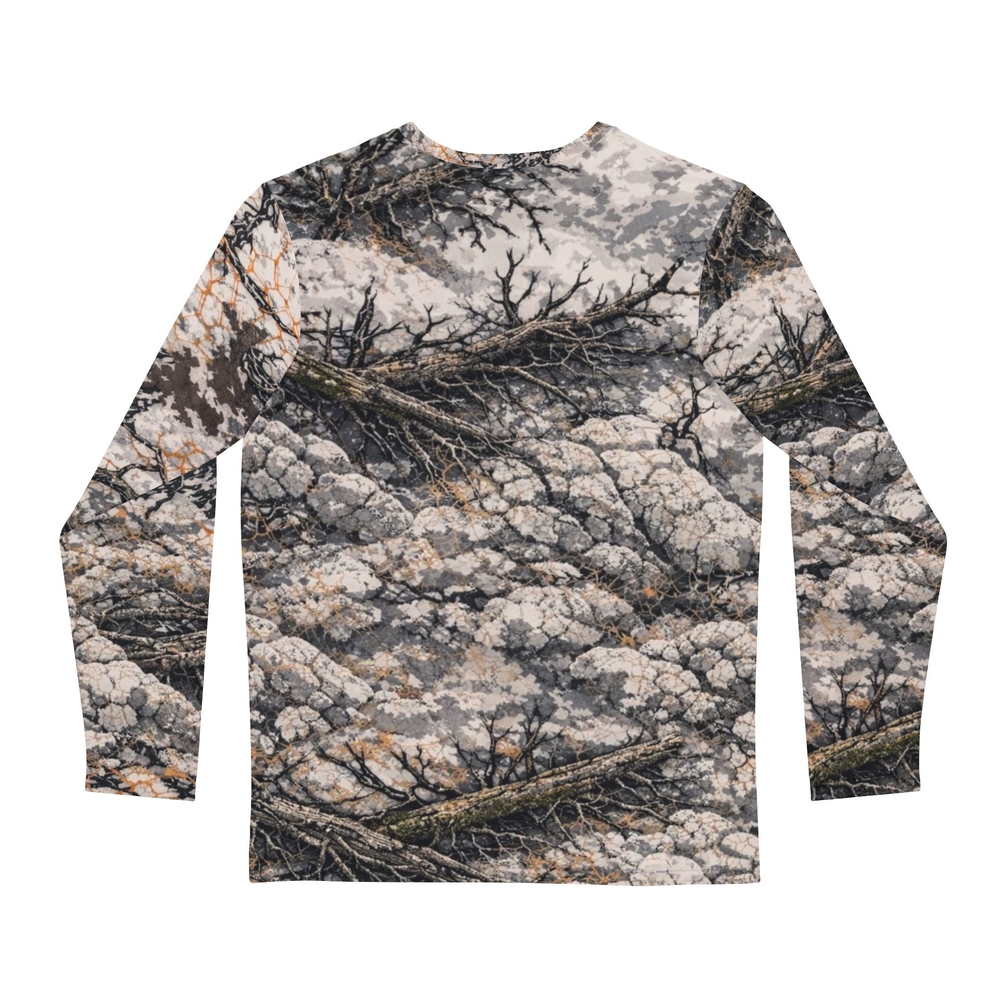 Camouflage Long Sleeve Shirt — All-Over Forest Camo Print