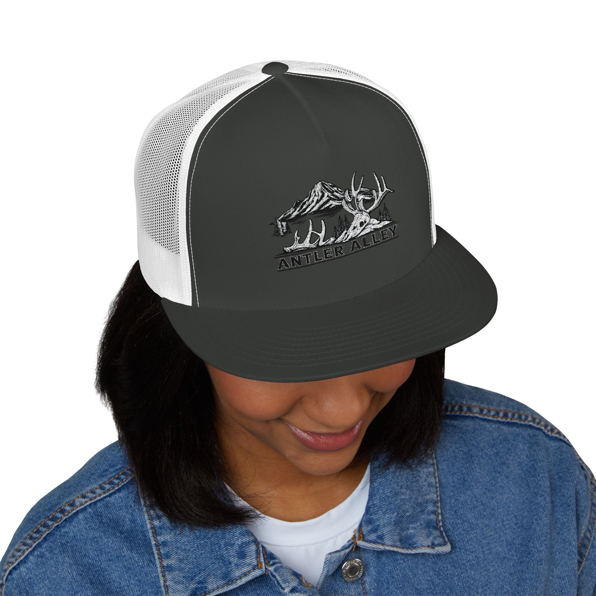 Mountains Embroidered Trucker Cap | Outdoor Hiking Patch