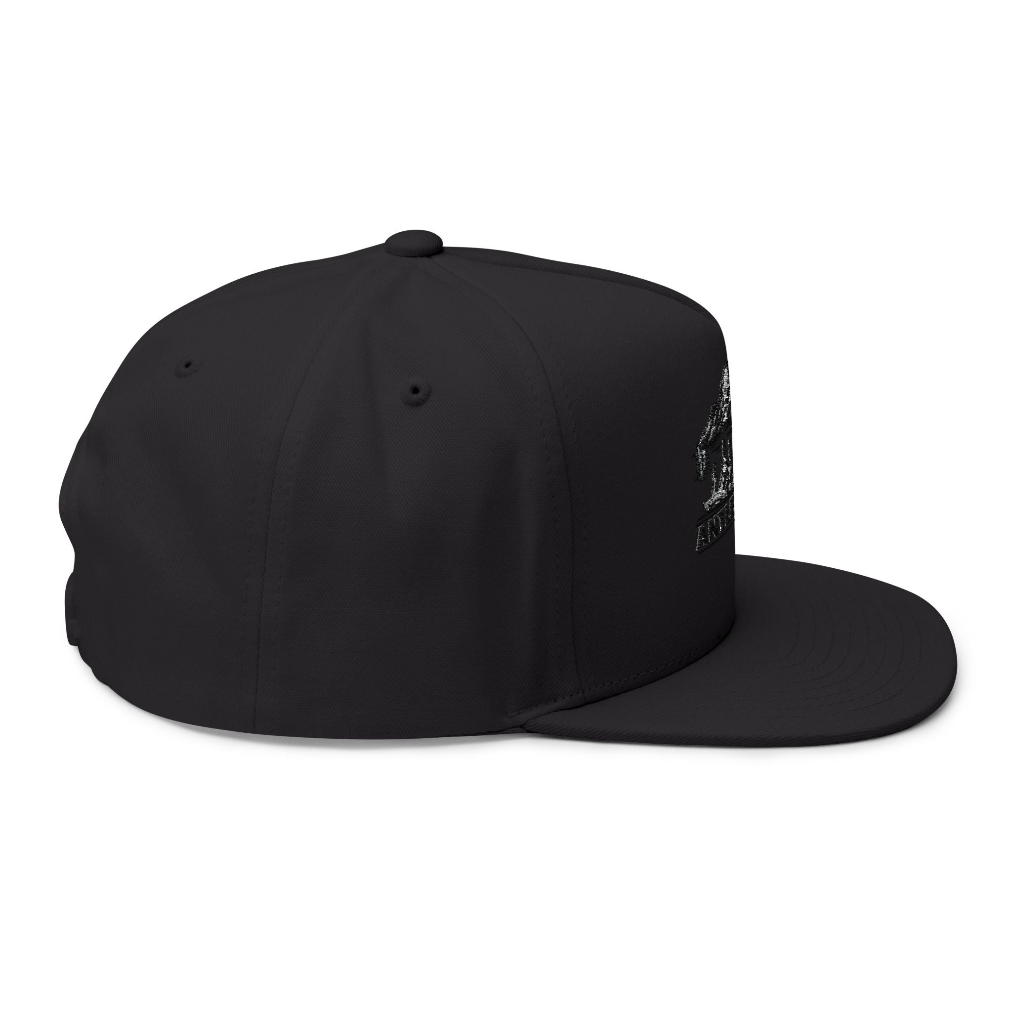 Antler Alley Cabin Logo Flat Bill Cap | Embroidered Snapback Hat