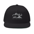 Antler Alley Cabin Logo Flat Bill Cap | Embroidered Snapback Hat