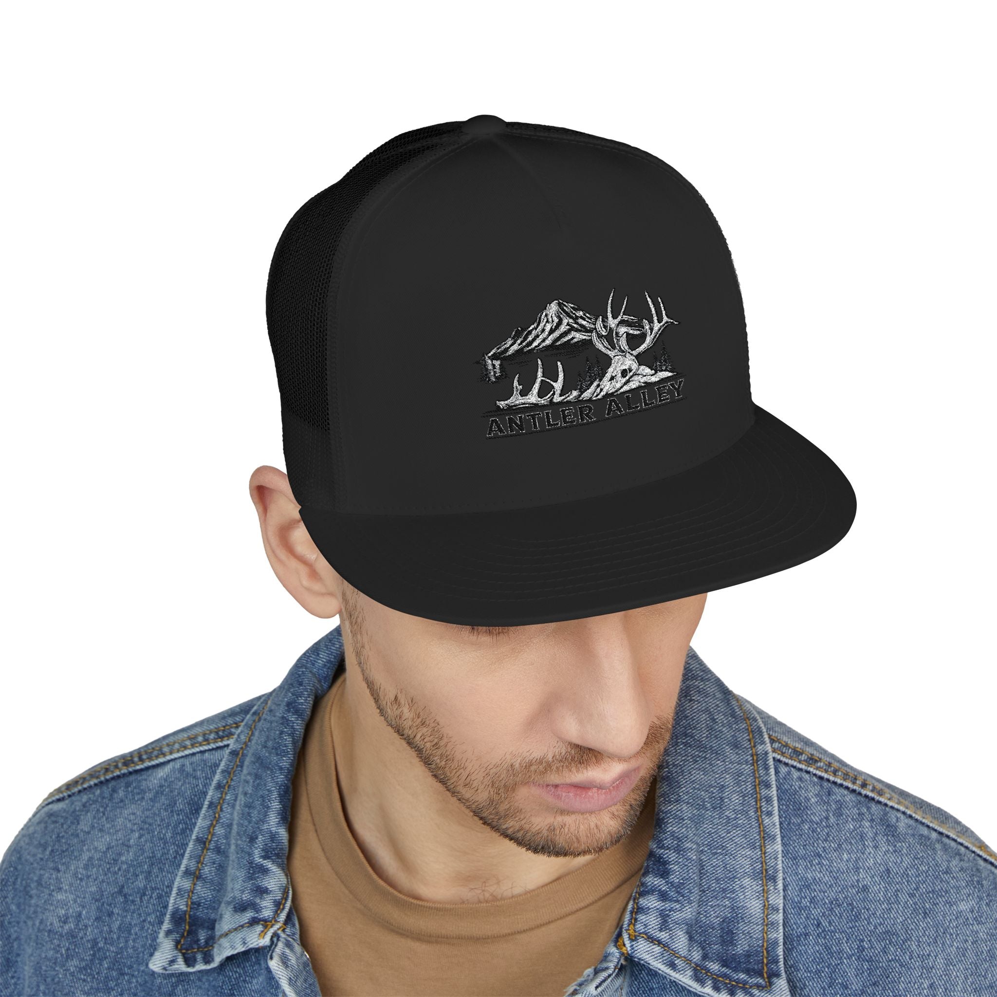 Mountains Embroidered Trucker Cap | Outdoor Hiking Patch