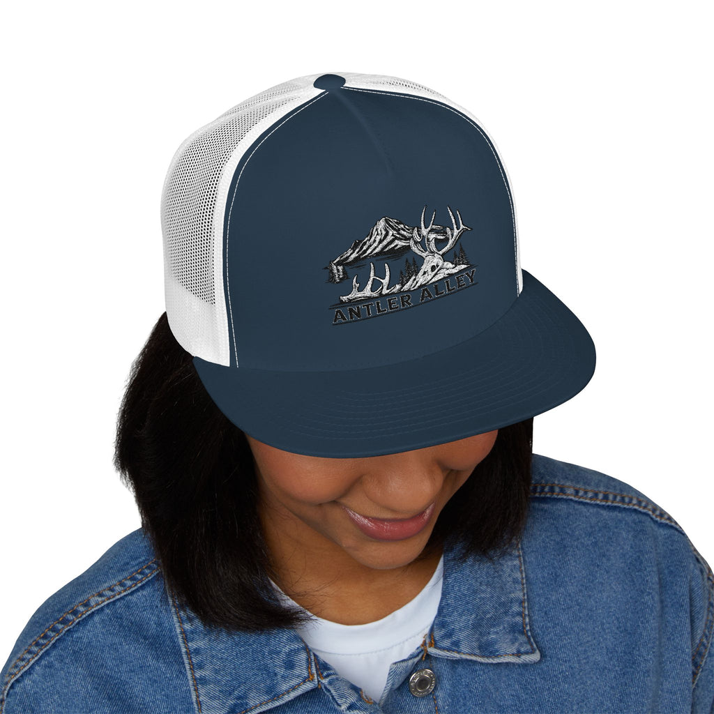 Mountains Embroidered Trucker Cap | Outdoor Hiking Patch