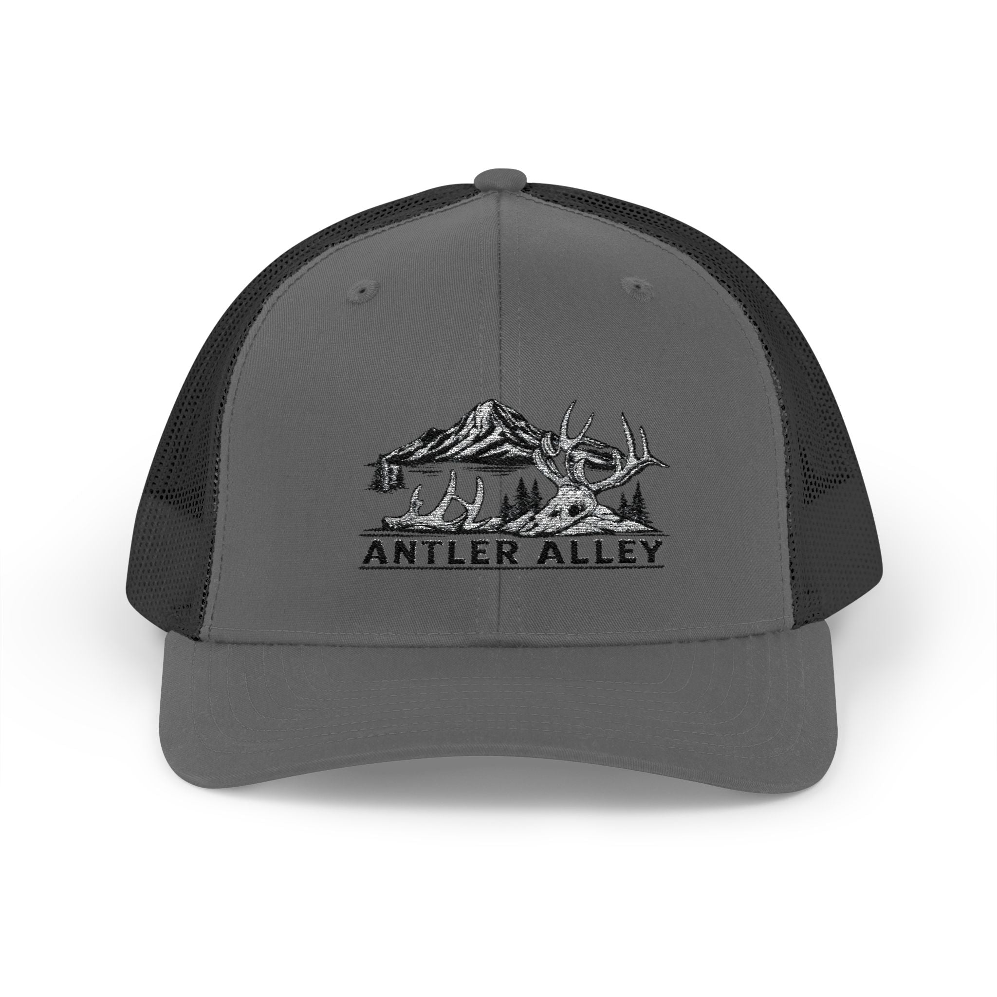 Antler Alley deer and mountain logo Snapback Cap | Trucker hat