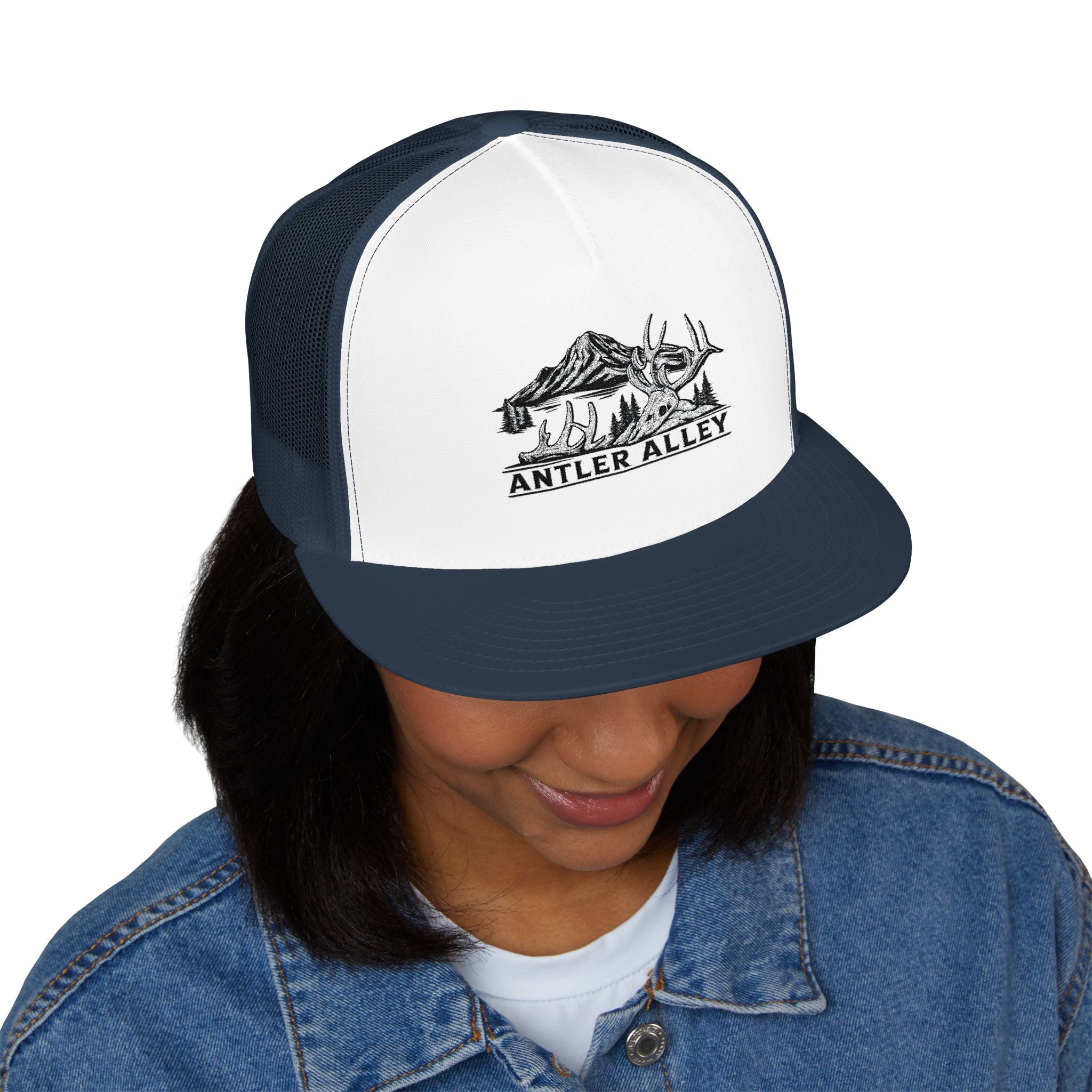 Mountains Embroidered Trucker Cap | Outdoor Hiking Patch