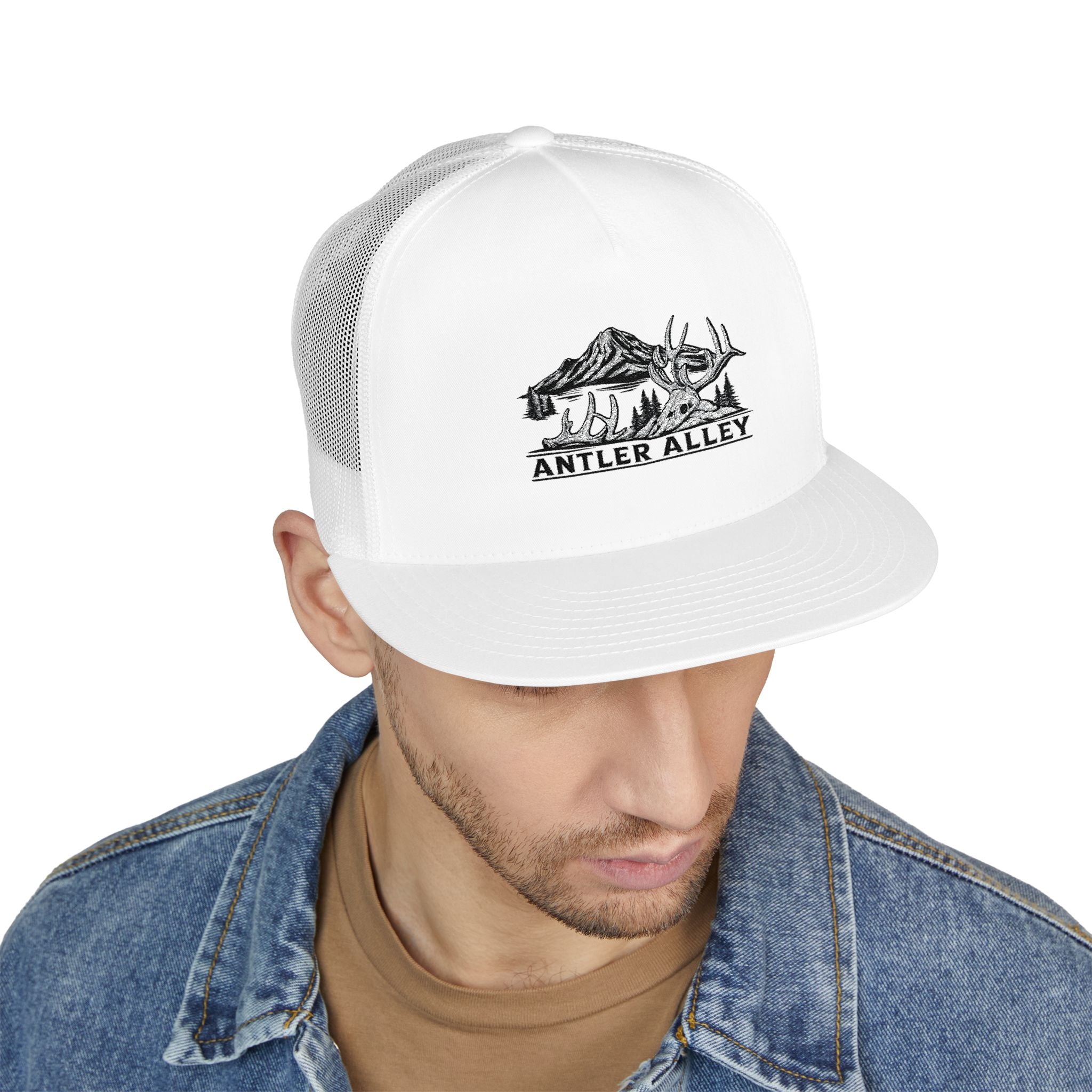 Mountains Embroidered Trucker Cap | Outdoor Hiking Patch