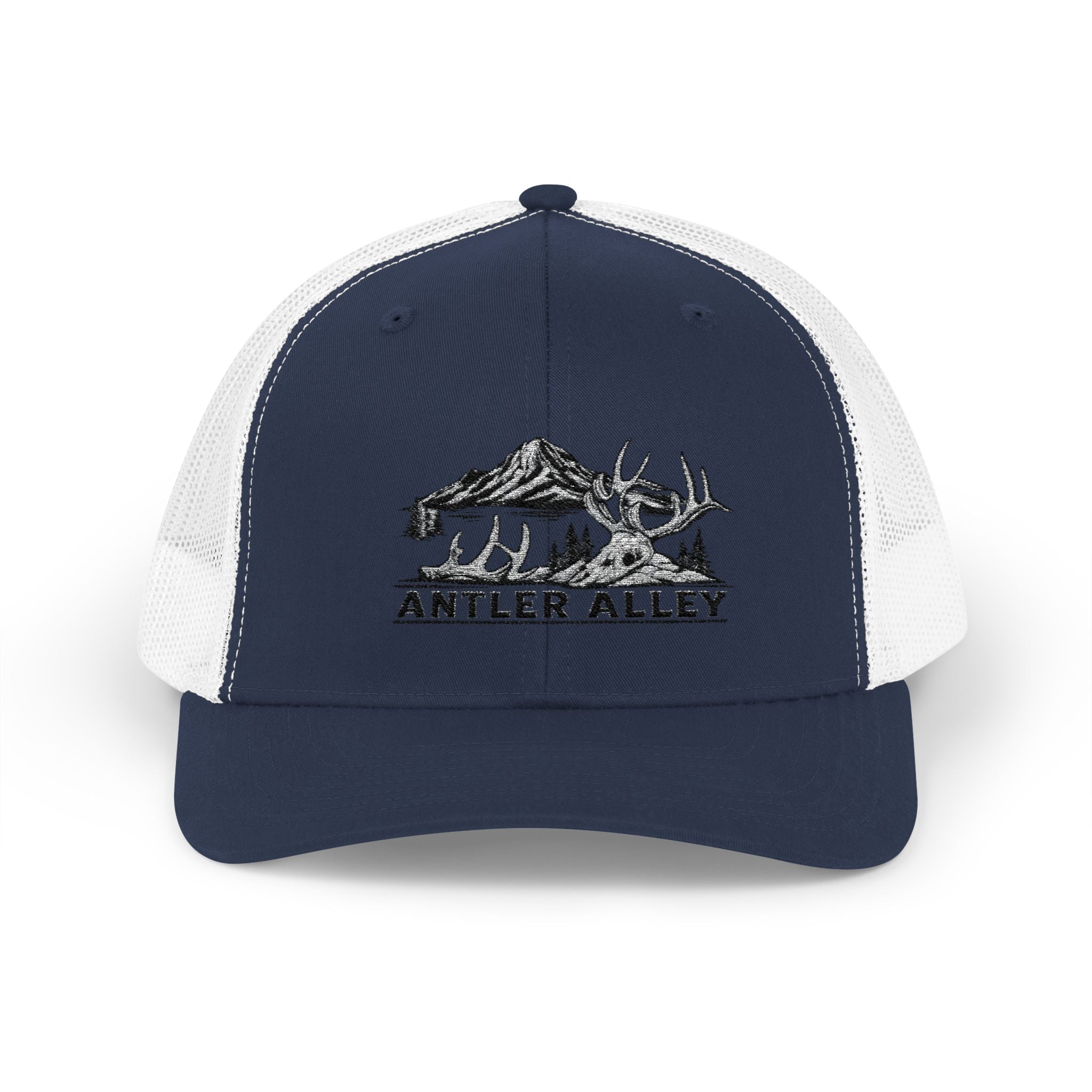 Antler Alley deer and mountain logo Snapback Cap | Trucker hat