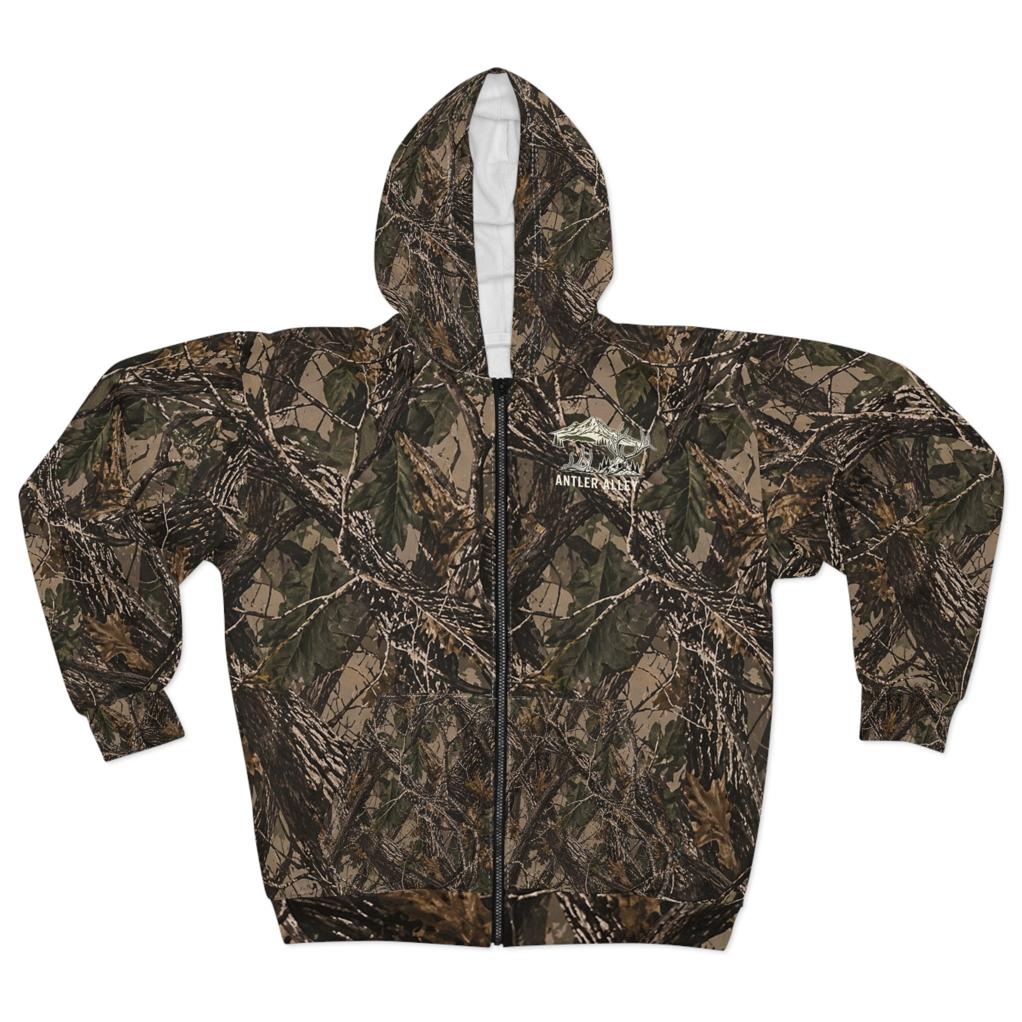 Camo Zip Hoodie — Realtree-Style Full-Zip Hooded Jacket