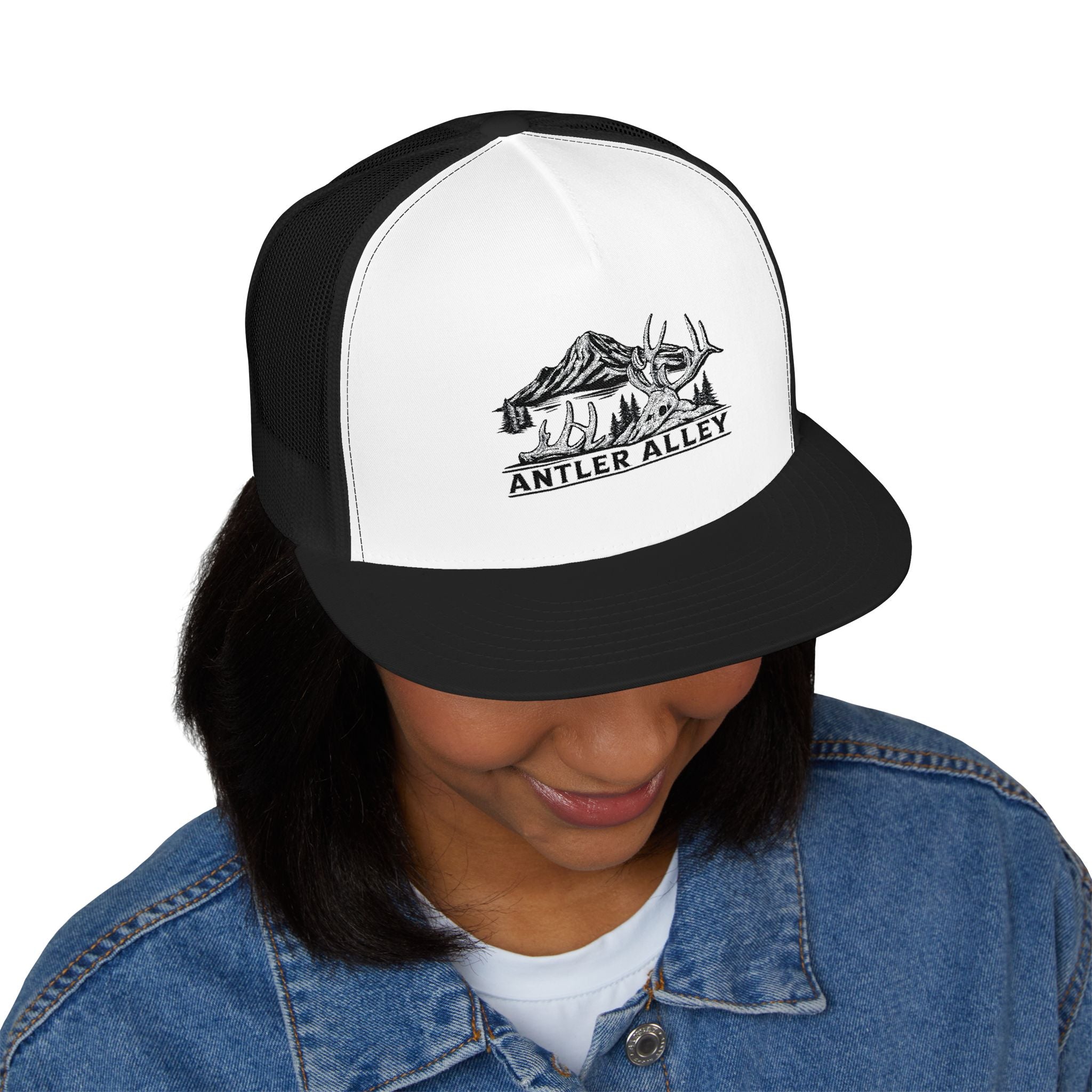 Mountains Embroidered Trucker Cap | Outdoor Hiking Patch
