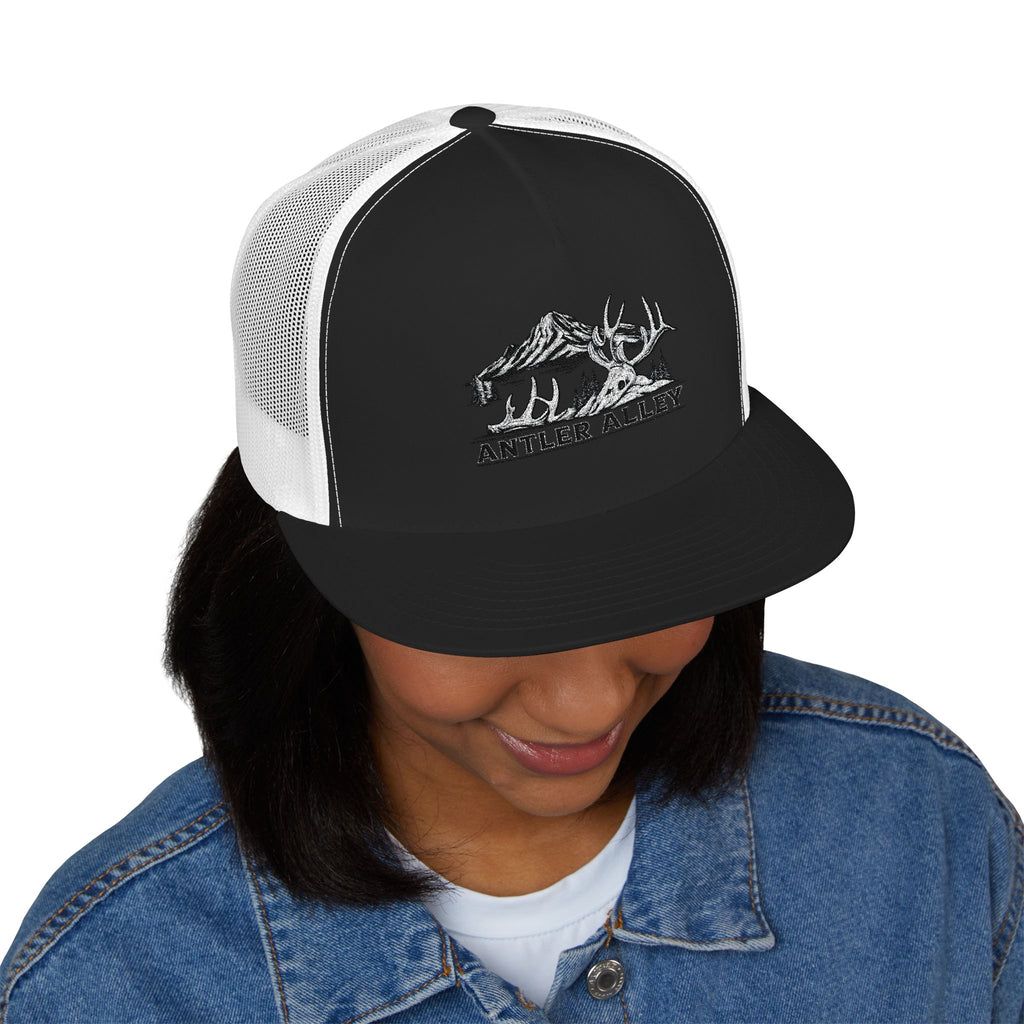 Mountains Embroidered Trucker Cap | Outdoor Hiking Patch