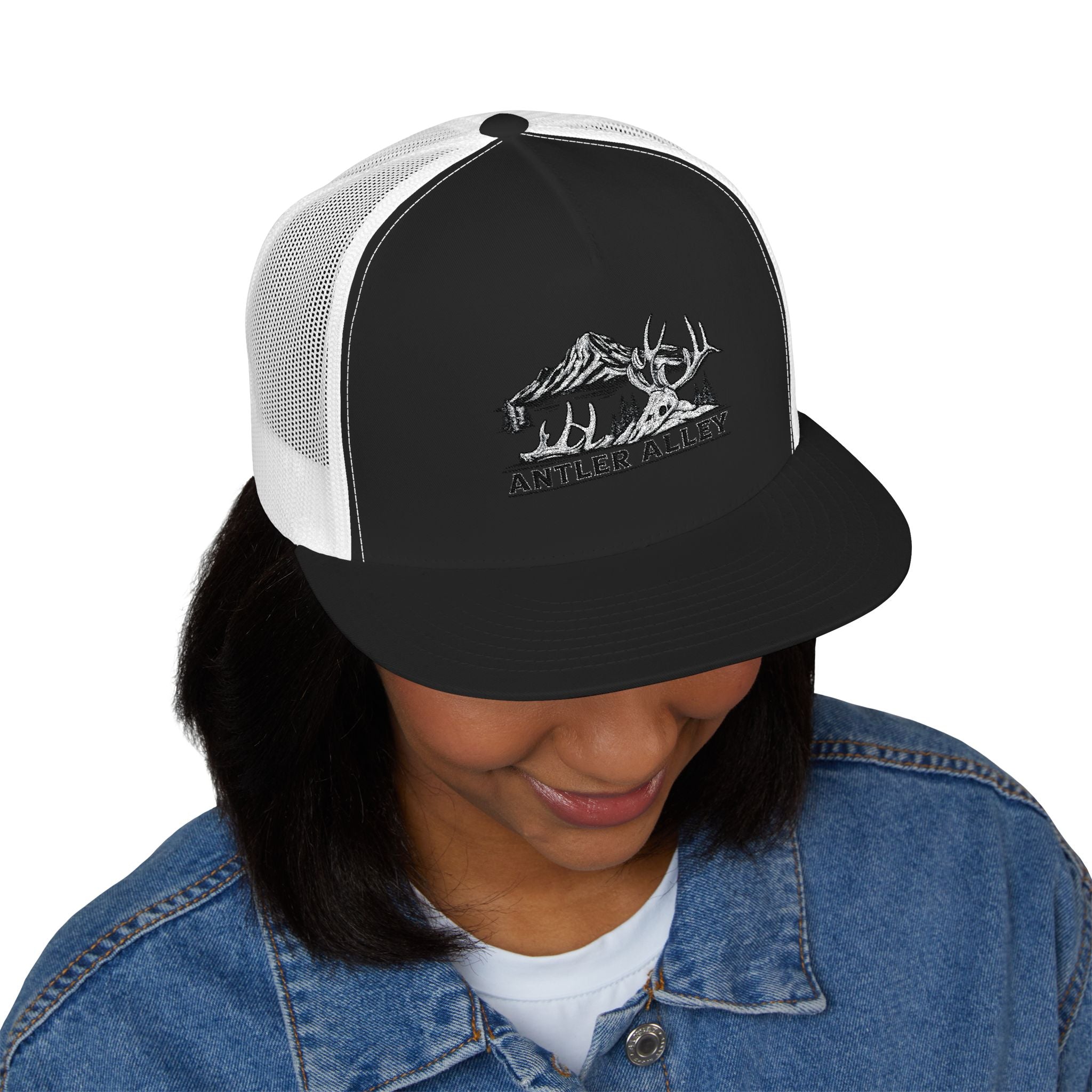 Mountains Embroidered Trucker Cap | Outdoor Hiking Patch