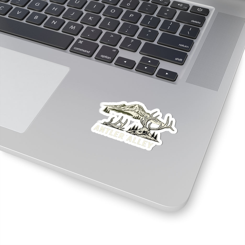 Antler Alley Deer Skull Mountain Sticker | Kiss-Cut Vinyl Decal