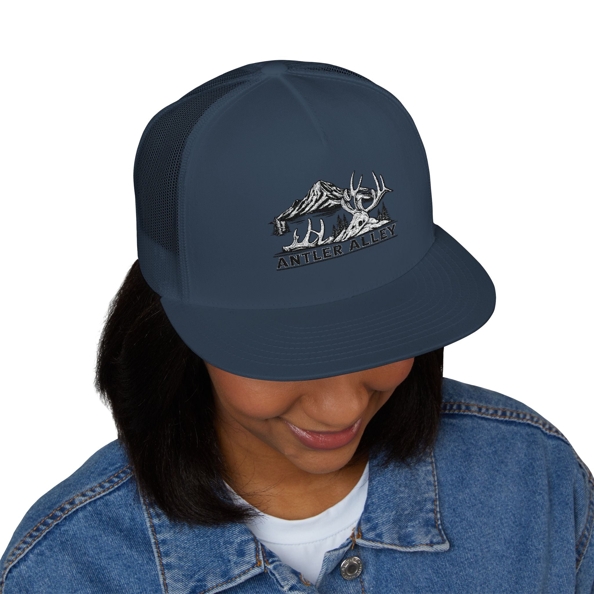 Mountains Embroidered Trucker Cap | Outdoor Hiking Patch
