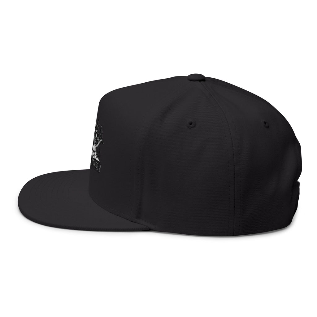 Antler Alley Cabin Logo Flat Bill Cap | Embroidered Snapback Hat