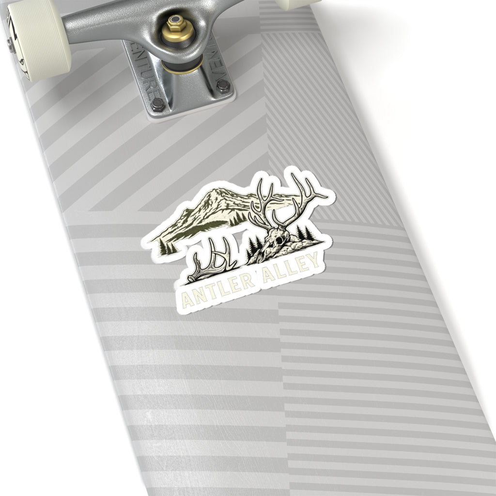 Antler Alley Deer Skull Mountain Sticker | Kiss-Cut Vinyl Decal