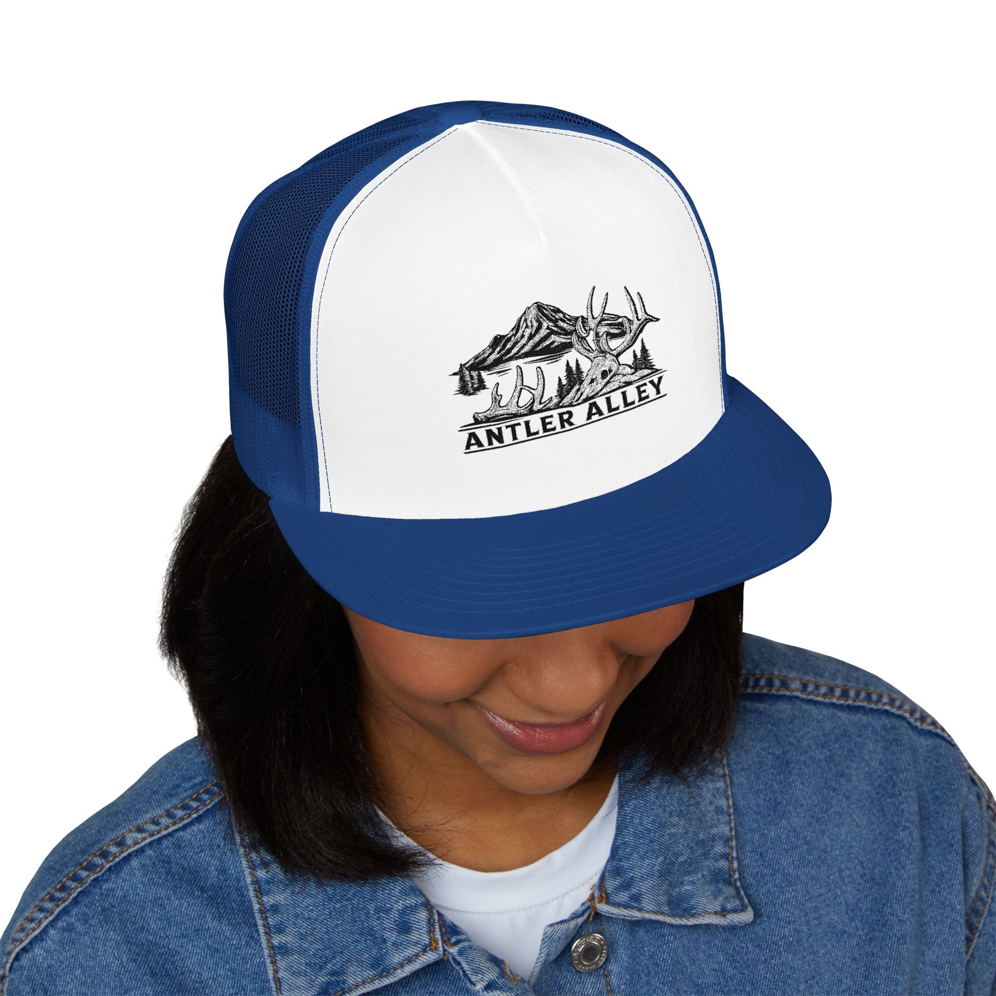 Mountains Embroidered Trucker Cap | Outdoor Hiking Patch