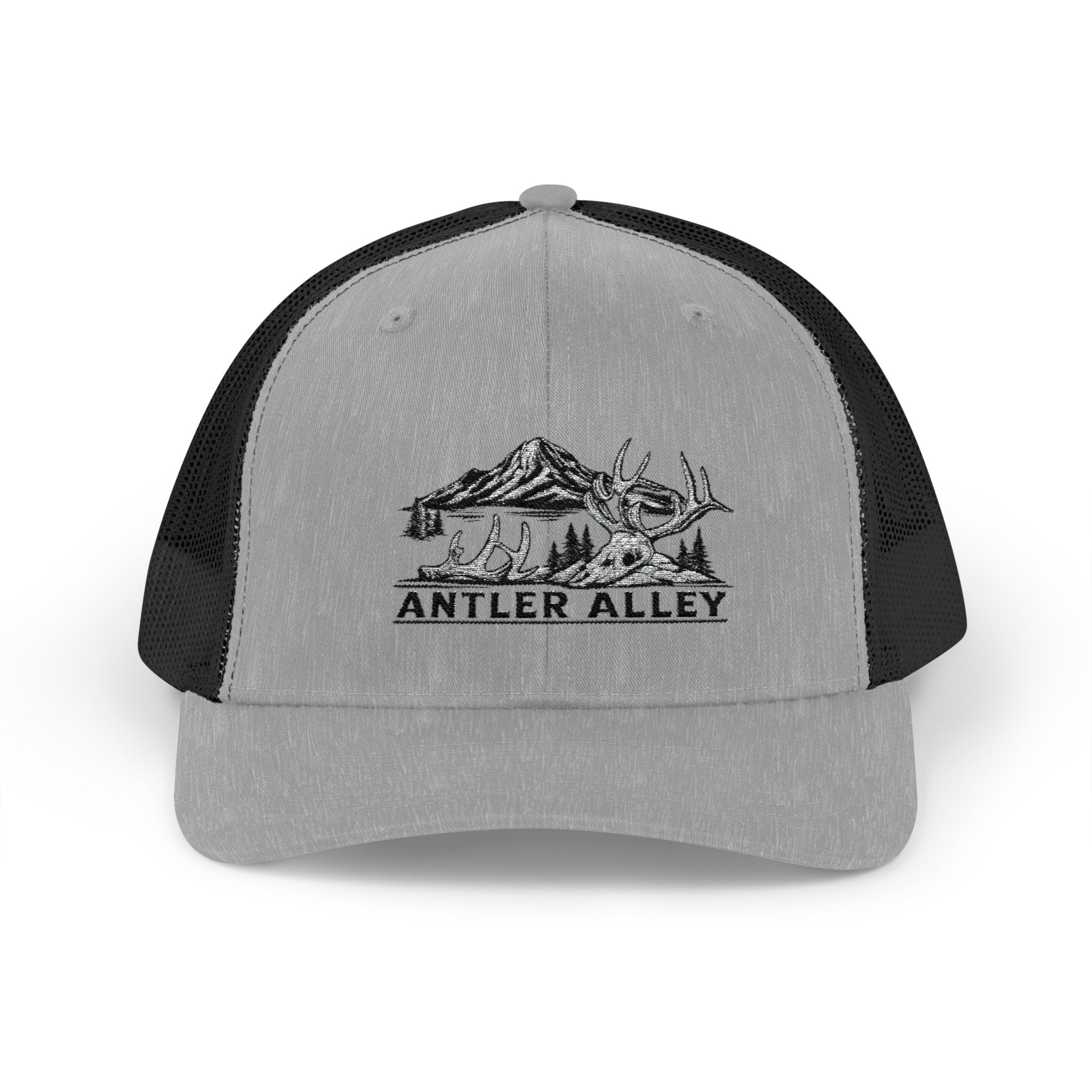 Antler Alley deer and mountain logo Snapback Cap | Trucker hat