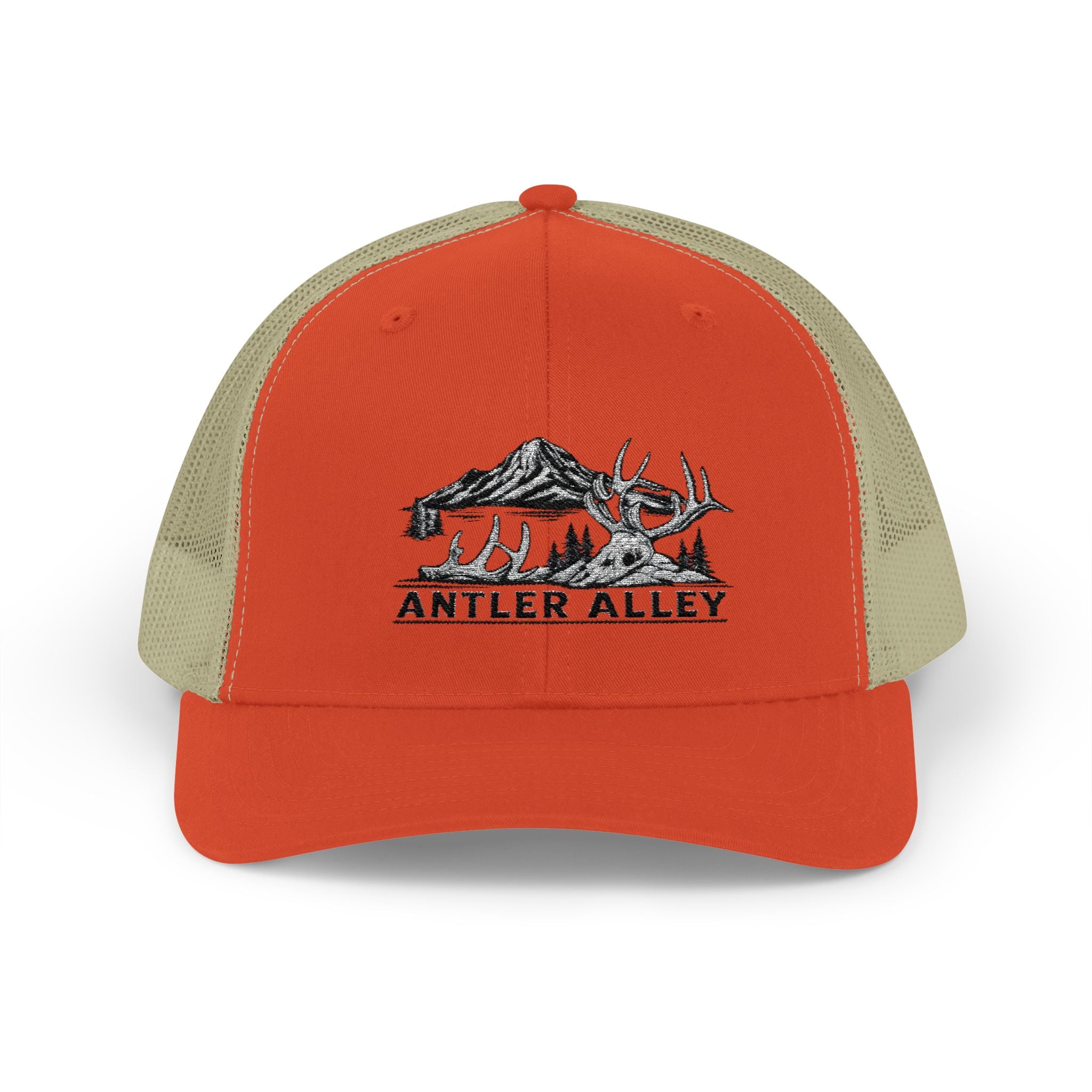 Antler Alley deer and mountain logo Snapback Cap | Trucker hat