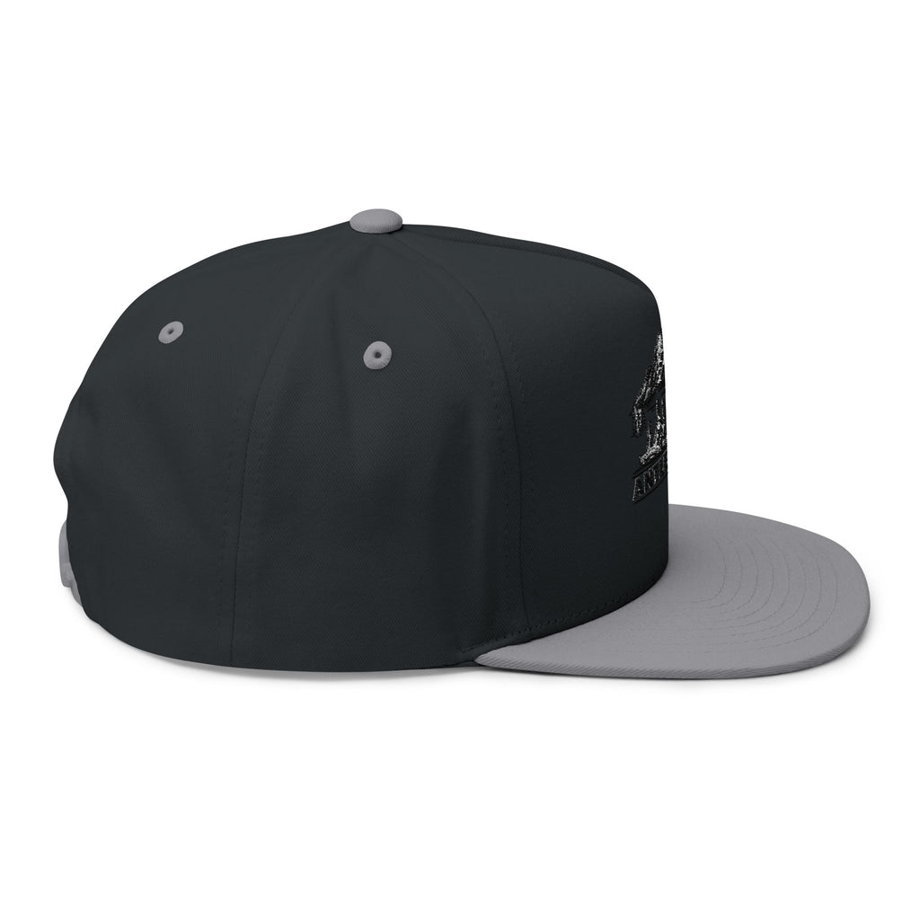 Antler Alley Cabin Logo Flat Bill Cap | Embroidered Snapback Hat