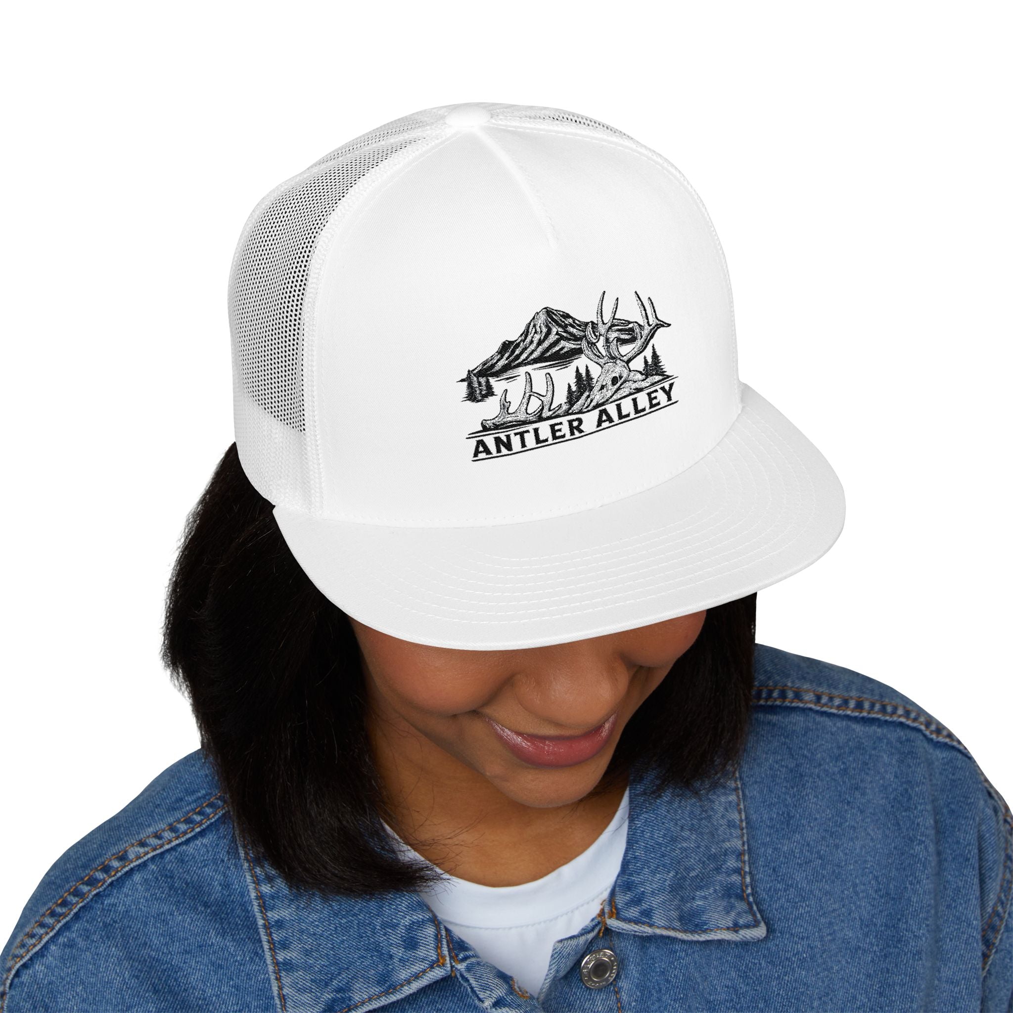 Mountains Embroidered Trucker Cap | Outdoor Hiking Patch