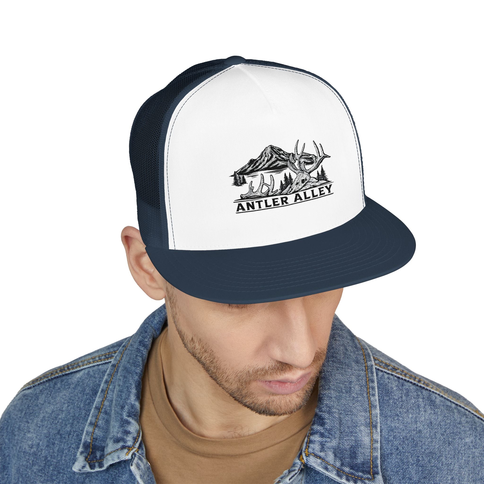 Mountains Embroidered Trucker Cap | Outdoor Hiking Patch