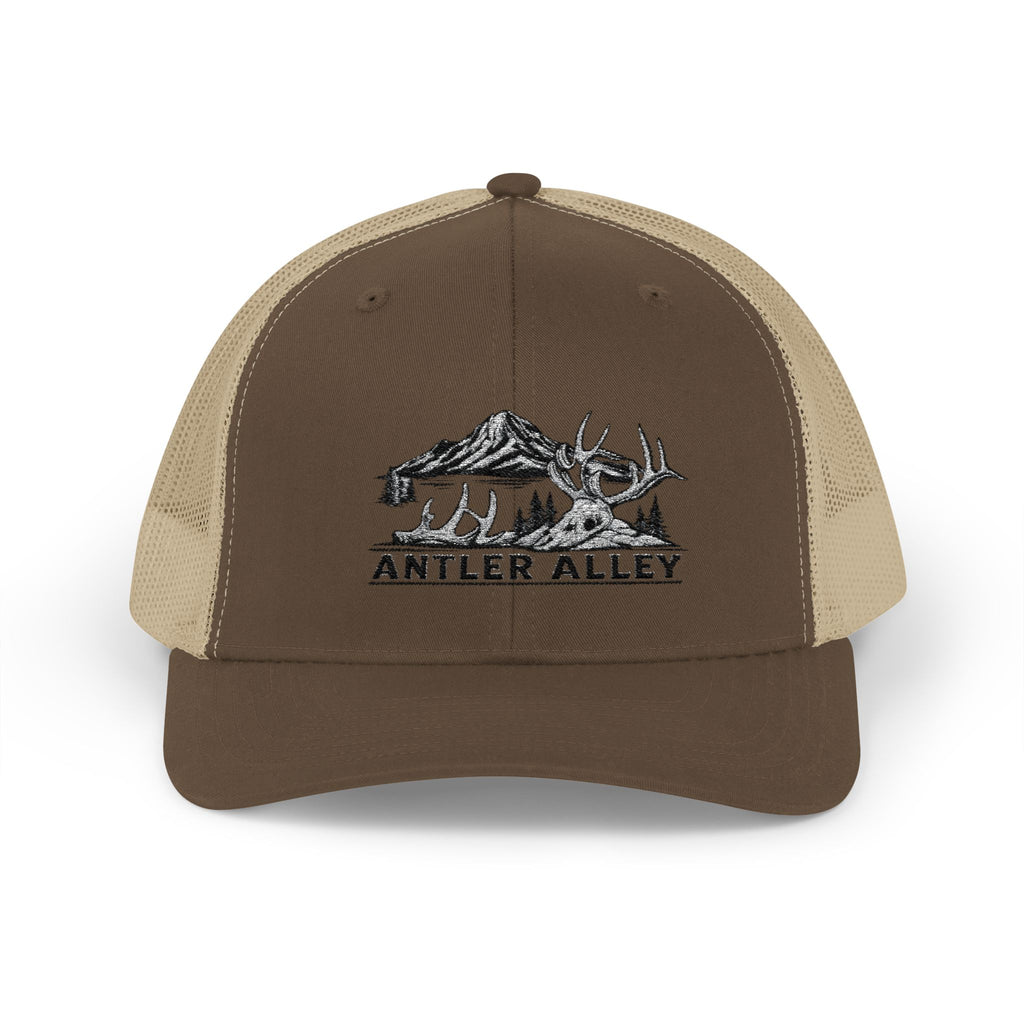 Antler Alley deer and mountain logo Snapback Cap | Trucker hat