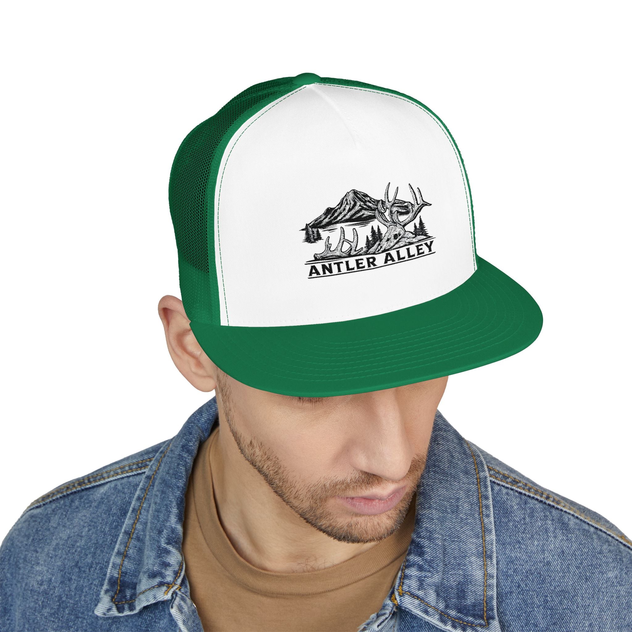 Mountains Embroidered Trucker Cap | Outdoor Hiking Patch