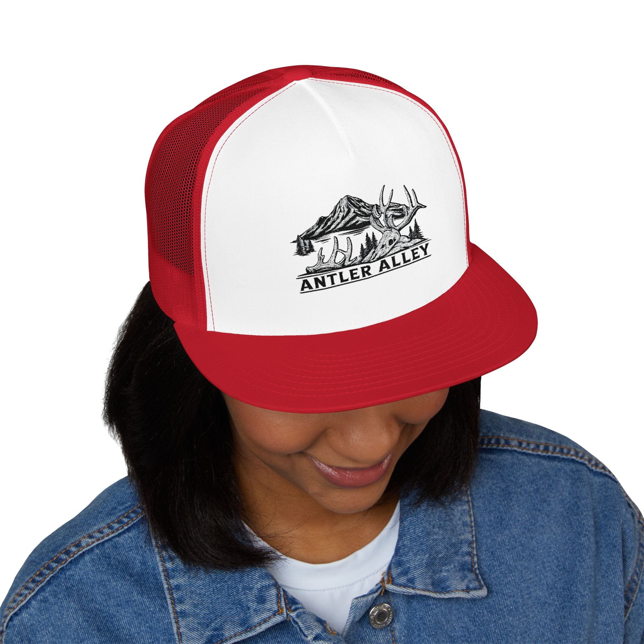 Mountains Embroidered Trucker Cap | Outdoor Hiking Patch