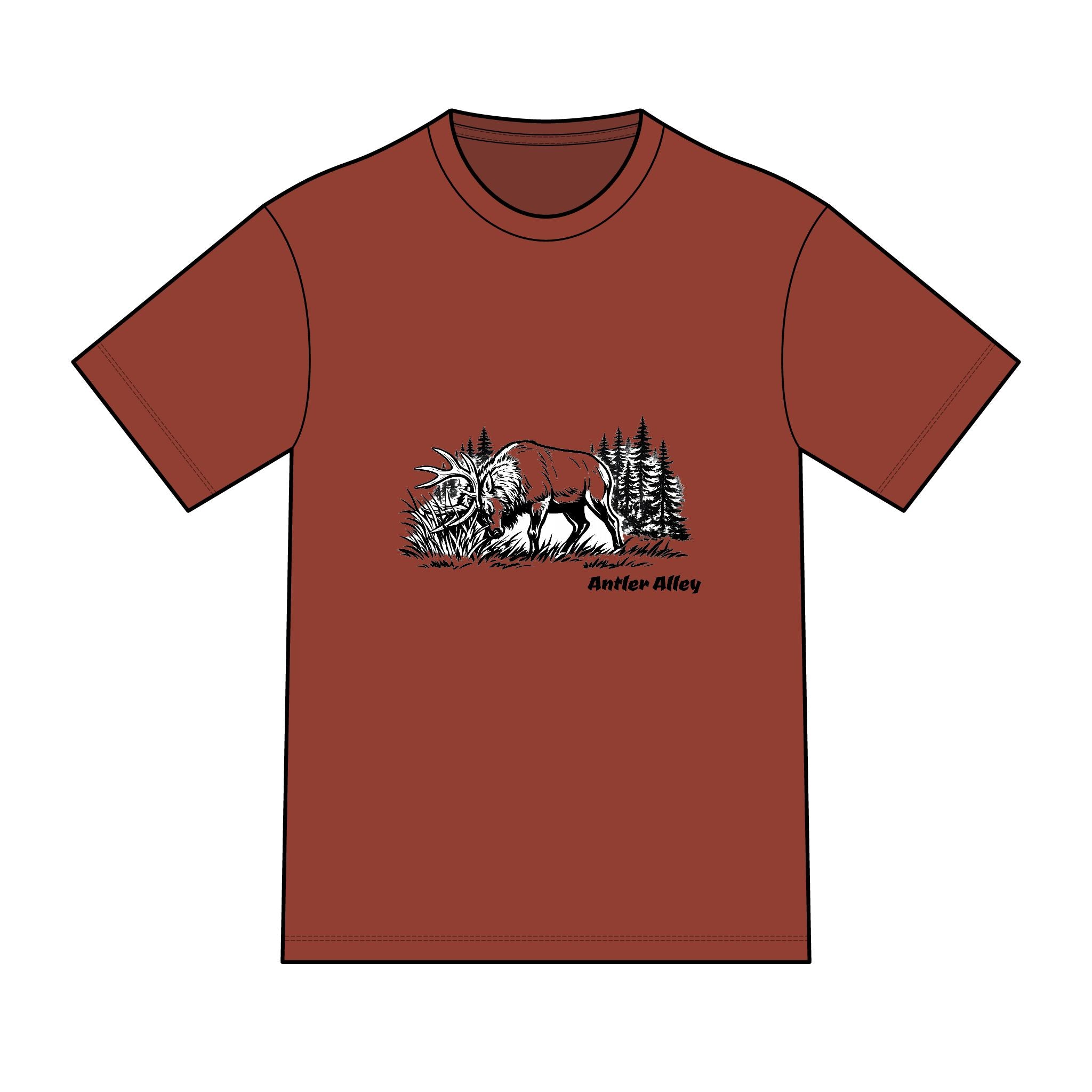 Elk Forest Tee — Vintage Wildlife Graphic T-Shirt