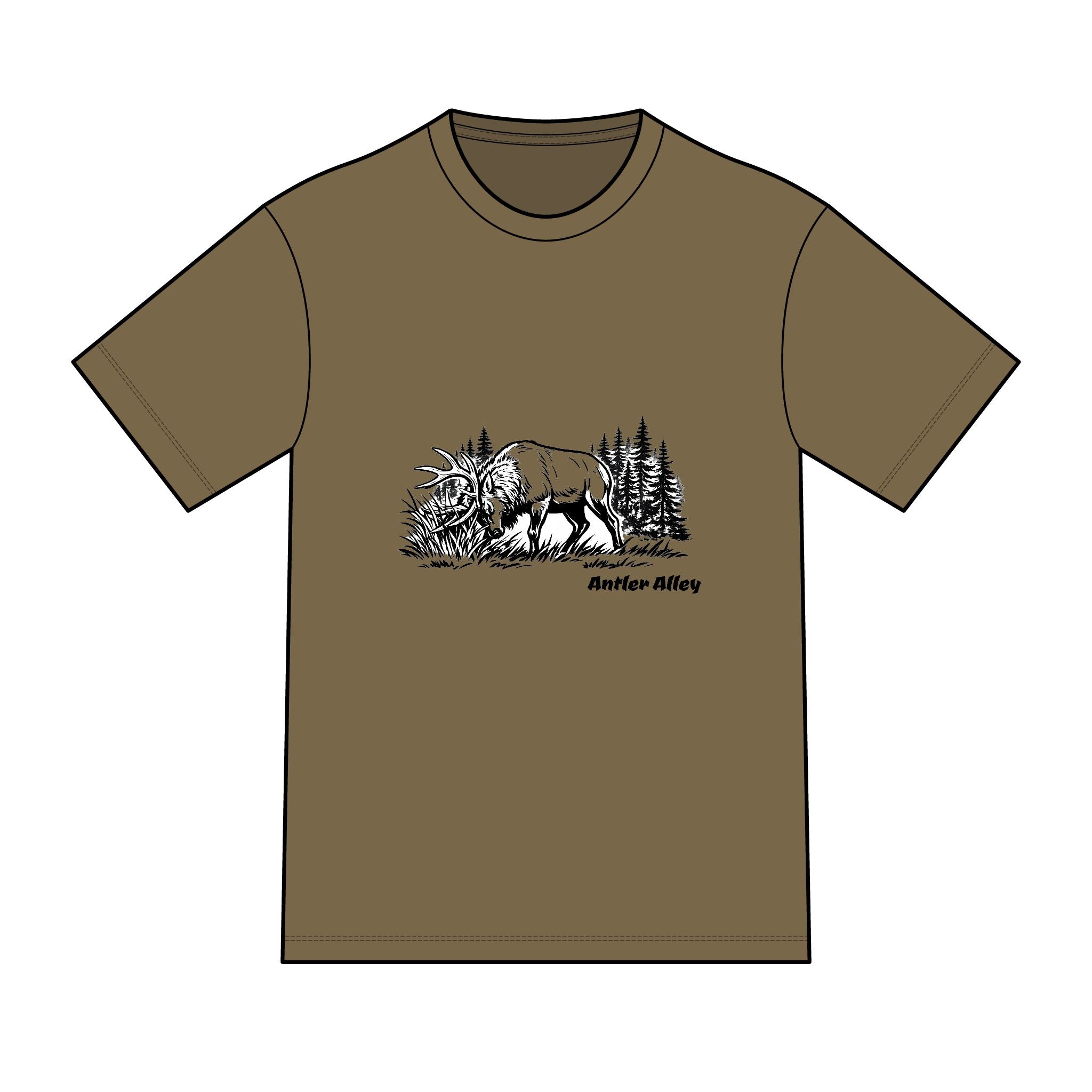 Elk Forest Tee — Vintage Wildlife Graphic T-Shirt