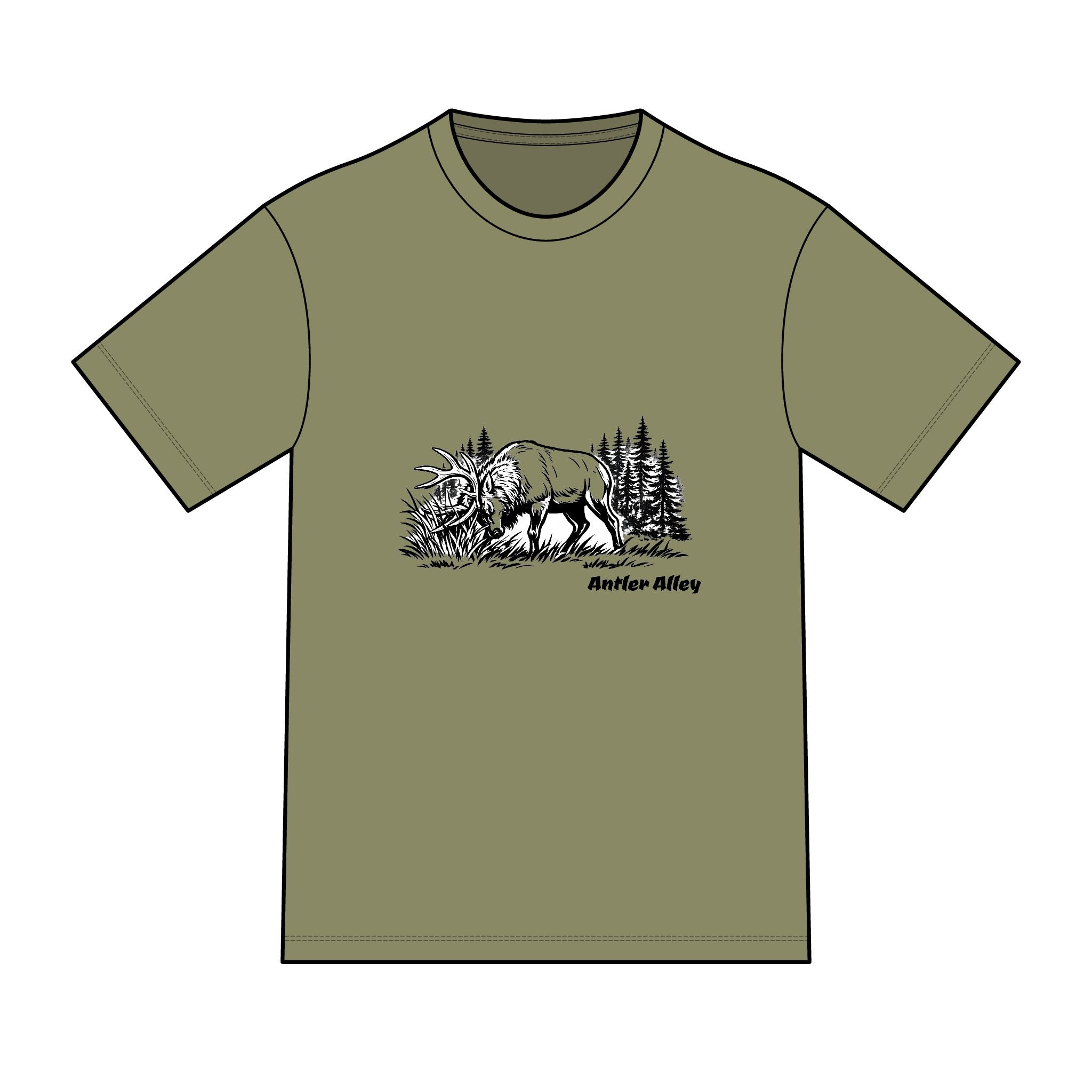 Elk Forest Tee — Vintage Wildlife Graphic T-Shirt