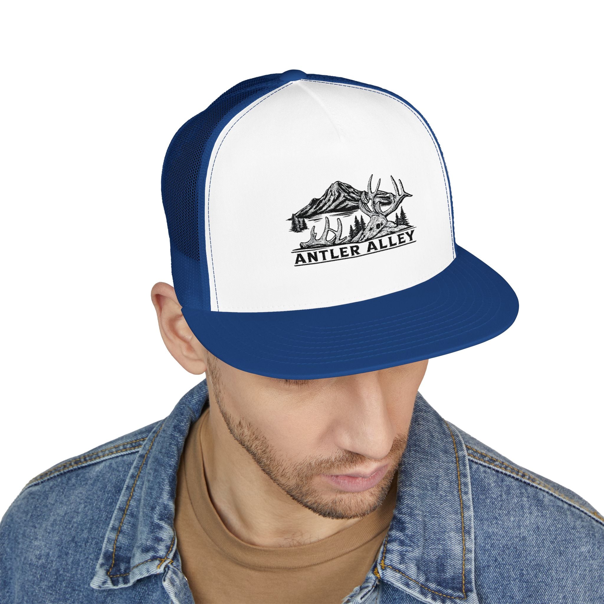 Mountains Embroidered Trucker Cap | Outdoor Hiking Patch